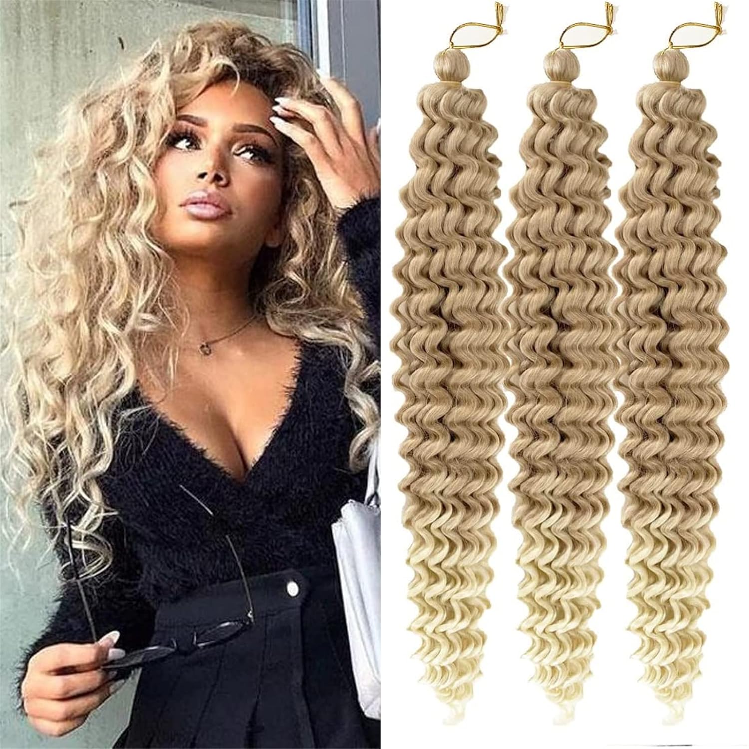 Ocean Wave Crochet Hair 22 Inch Deep Wave Crochet Braids