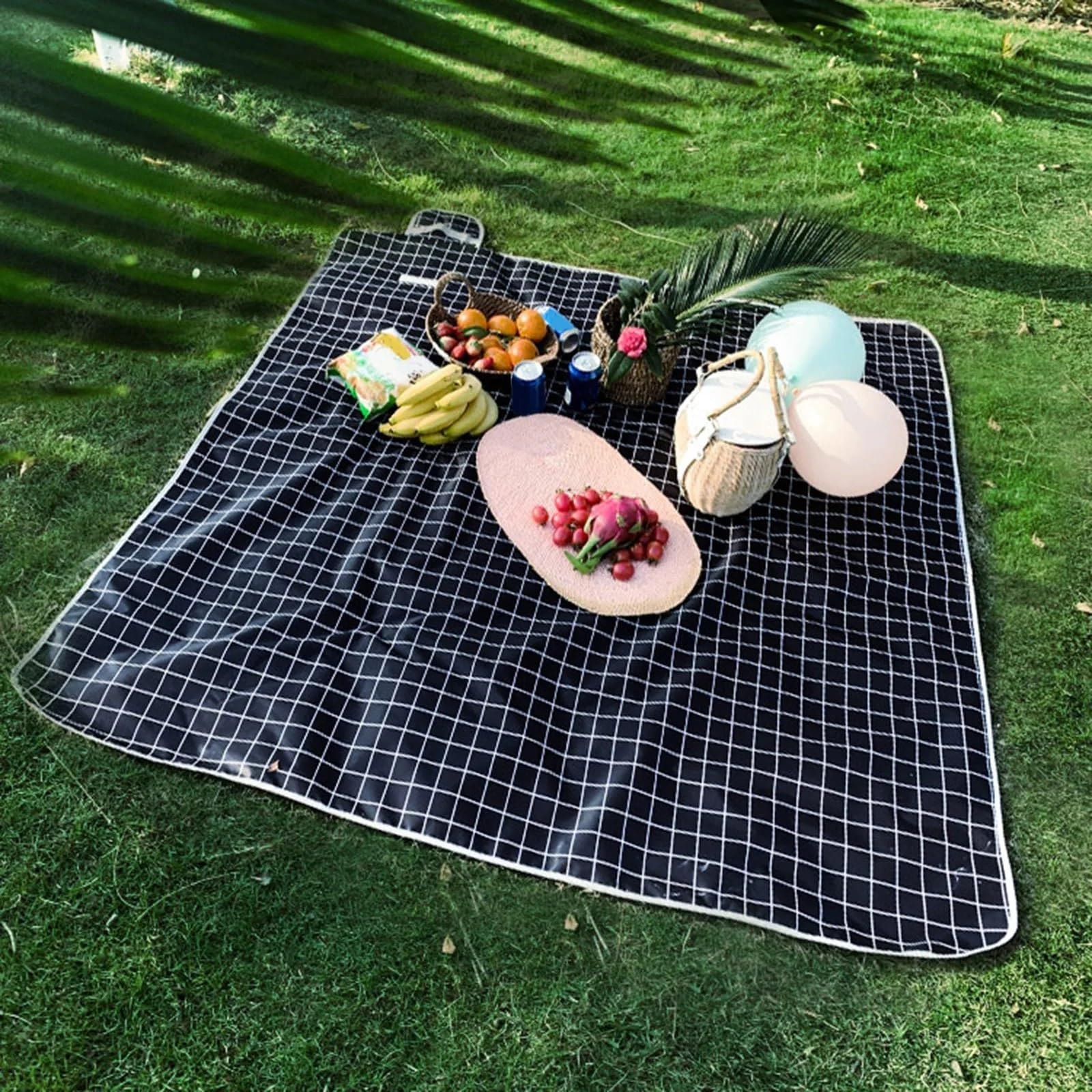 Mantas de Picnic, Manta de Picnic Plegable con Aletas de Snorkel, 200 x 200 cm, Impermeable, Transpirable, Multicolor(Coffee)