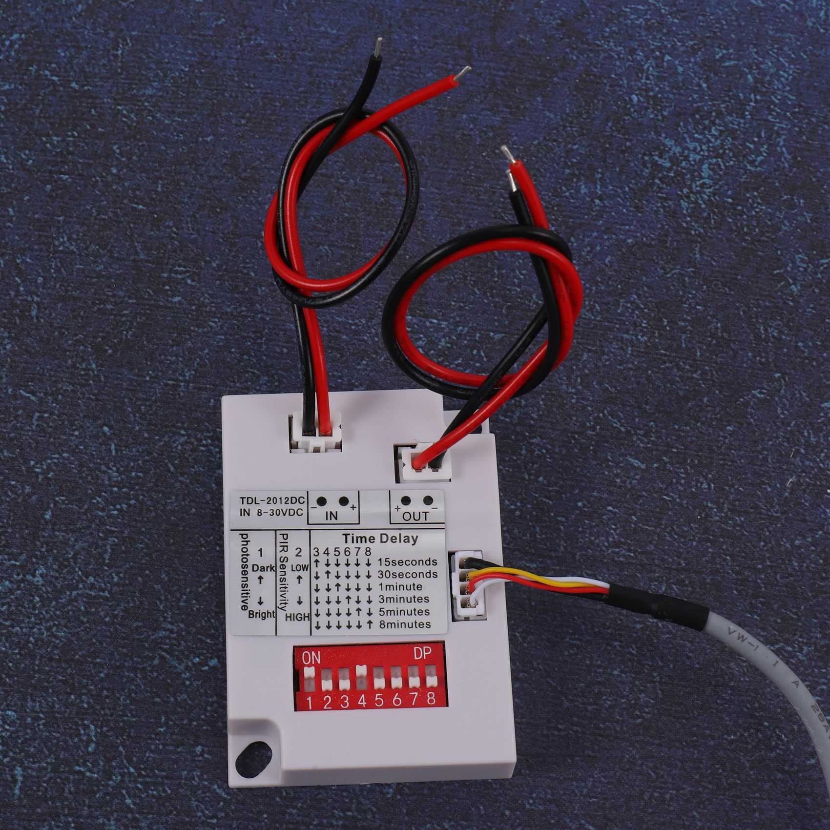 Jevina Interrupteur à capteur de mouvement PIR 12 V 24 V infrarouge à induction avec minuterie