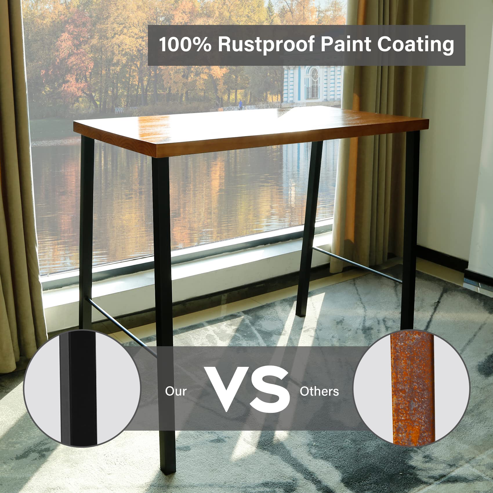 Amazon.co.jp: Tengchang 40インチ メタル ダイニングテーブル デスク