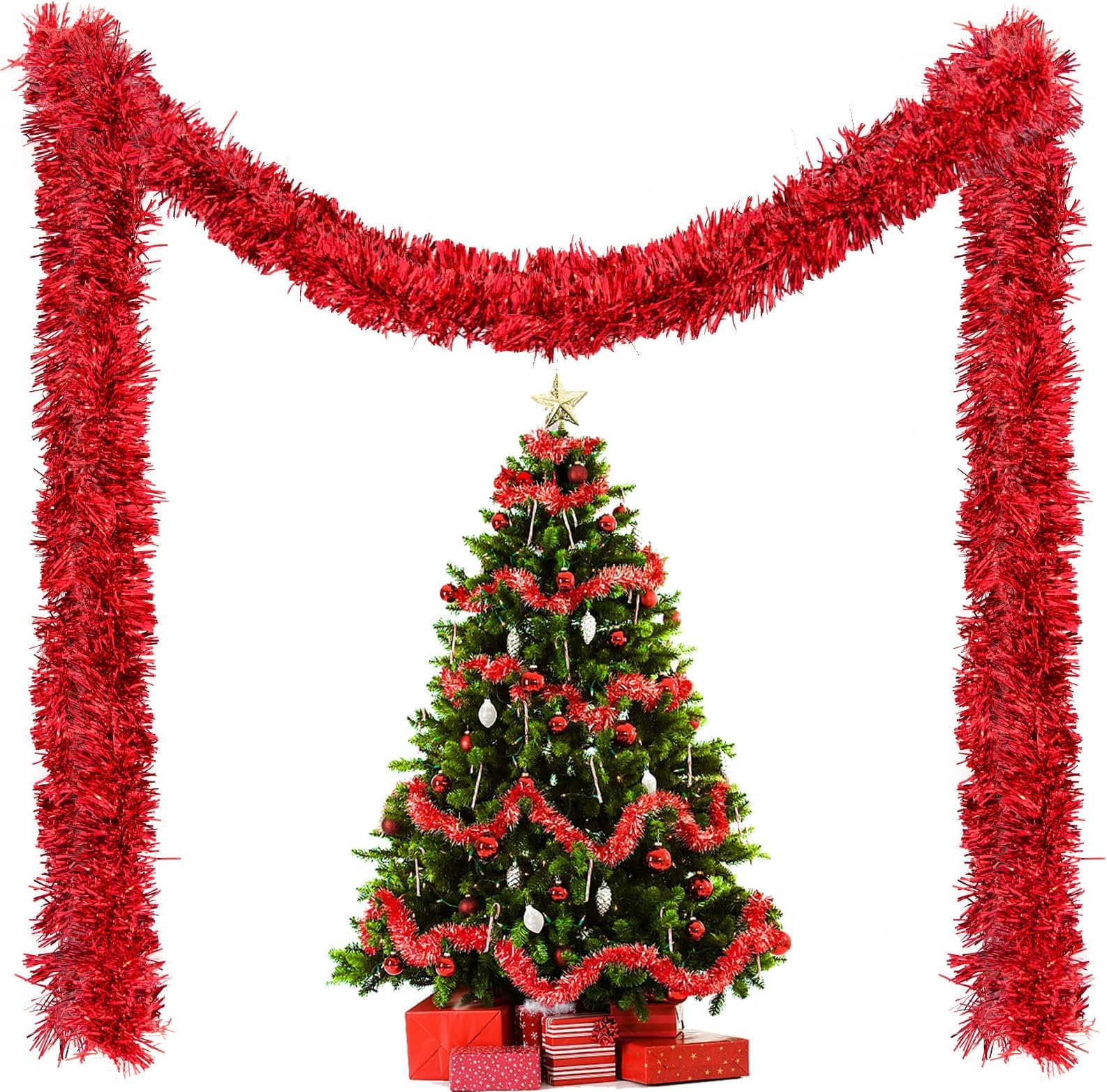 Guirlande De Noël Enneigée 2,7 M Avec Pommes De Pin - Décoration Sapin, Cheminée, Escalier