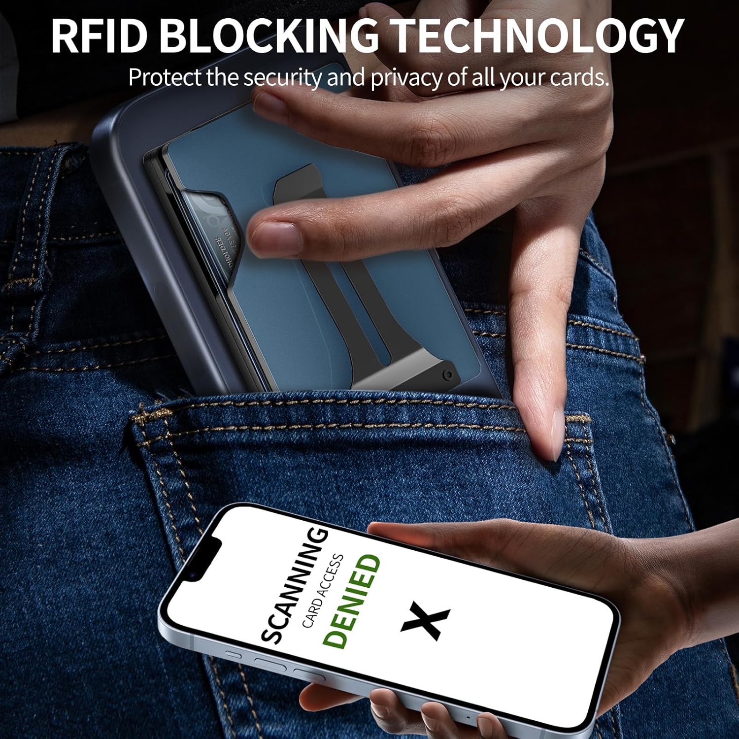 Magnetic Phone Wallet with Apple MagSafe - Metal Card Holder with AirTag Holder, RFID Blocking & Money Clip Mag Safe Wallet for iPhone 16 15 14 13 12 Pro Max/Pro/Plus/Mini - Image 4