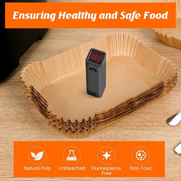 120Pcs Air Fryer Liners for Ninja Dual, Stone TH Disposable Airfryer Parchment Paper Liners Accessories Compatible with Ninja AF300UK AF400UK SL400UK AF500UK, Other Dual Zone Air Fryer - 5