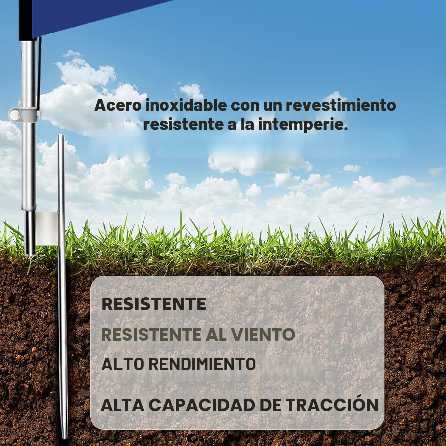 Kit de mástil de bandera de plumas, 11 pies, sin viento, aleación de aluminio, se adapta a banderas de plumas de 8 pies con estaca para el suelo, base resistente, bolsa portátil