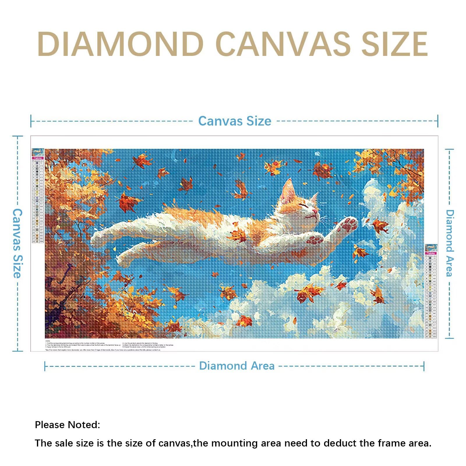 Diamond Painting Grande 180x90cm Gato Diamond Painting Adultos, DIY Animal Pintura de Diamante Manualidades Adultos, 5D Cuadrado Rhinestone Bordado Punto de Cruz para Home Decoration Regalo 0J-285