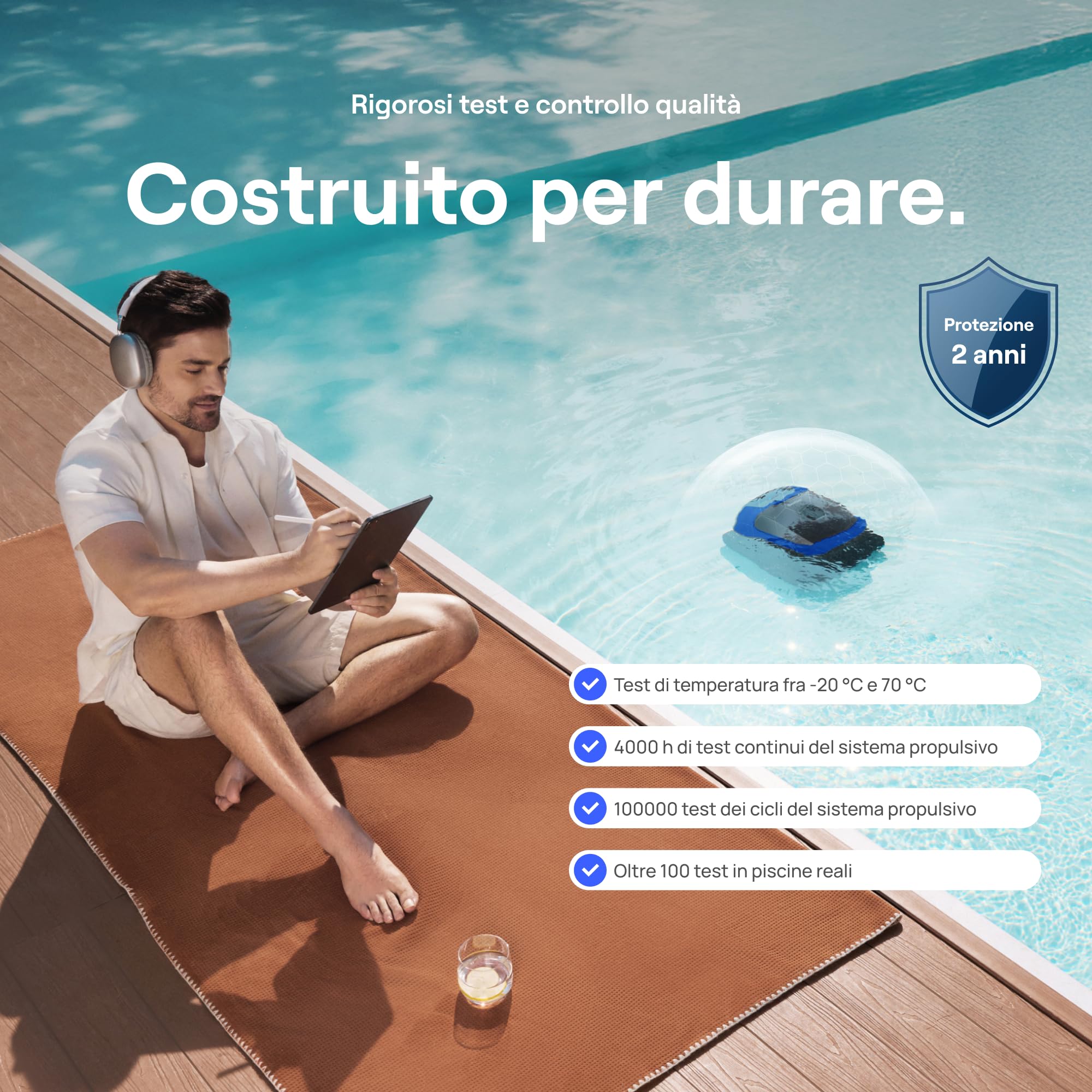 Beatbot Sora 30 Robot Piscina pareti e Fondo, Linea d'Acqua,Blu Marino | Pareti e Fondo, Linea d'Acqua,Piattaforme,Robot Piscina Senza Fili,Parcheggio in Superficie, App, Filtrazione ultrafine, 5L