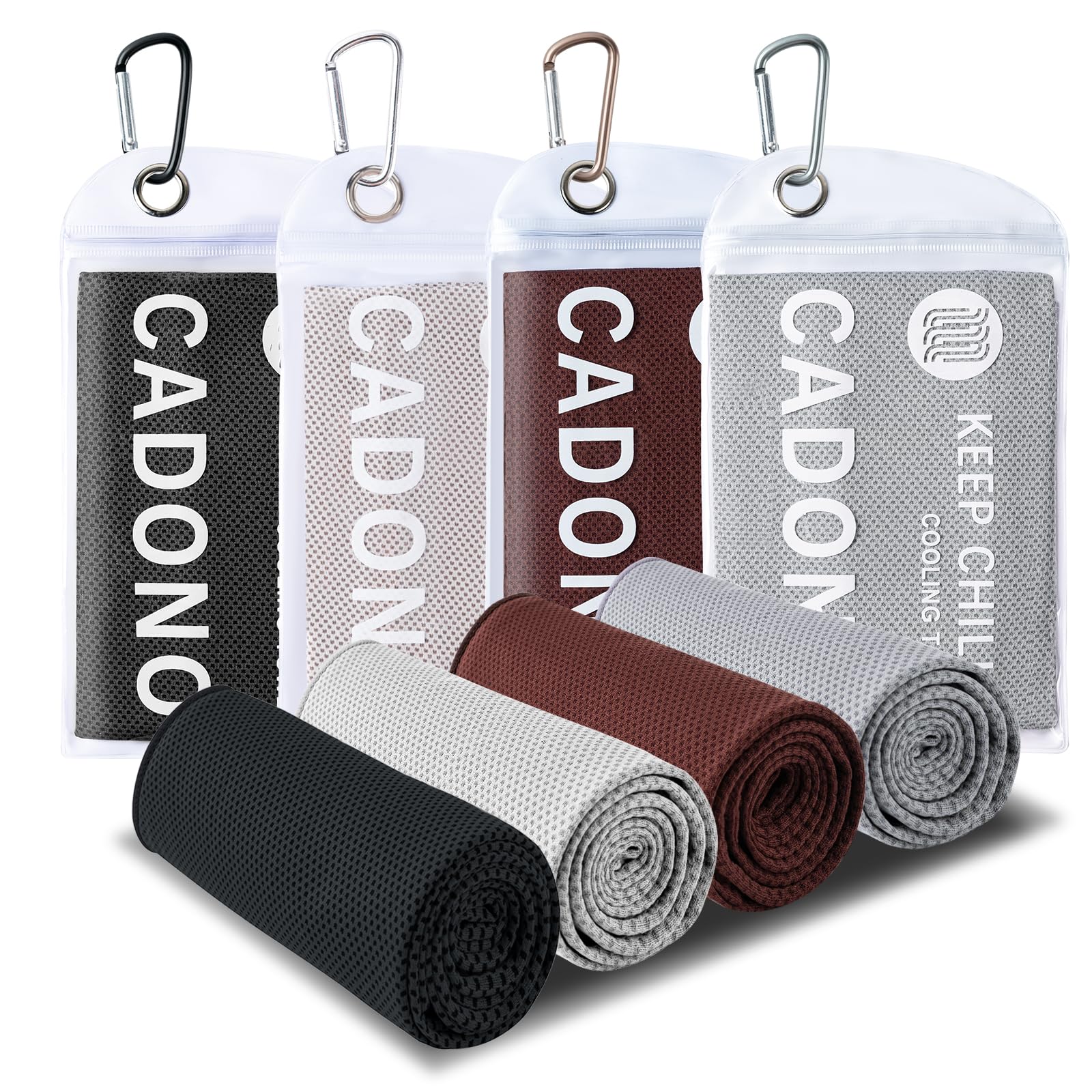 4 Pack Cooling Towel (40"x12"), Soft Breathable Chilly Towel, Ice Towel