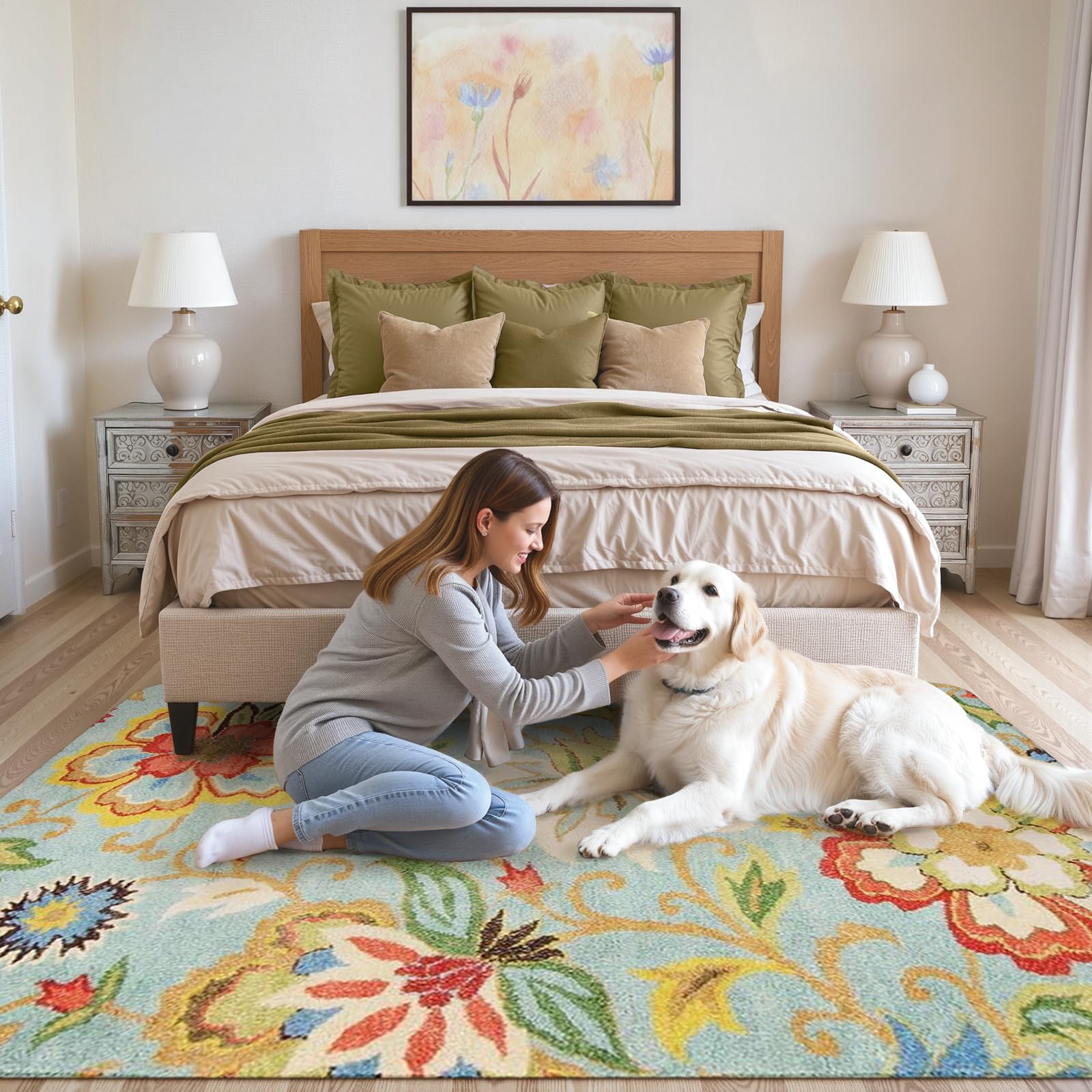 Amazon.com: Lahome Collection Modern Floral Area Rug - 4x6