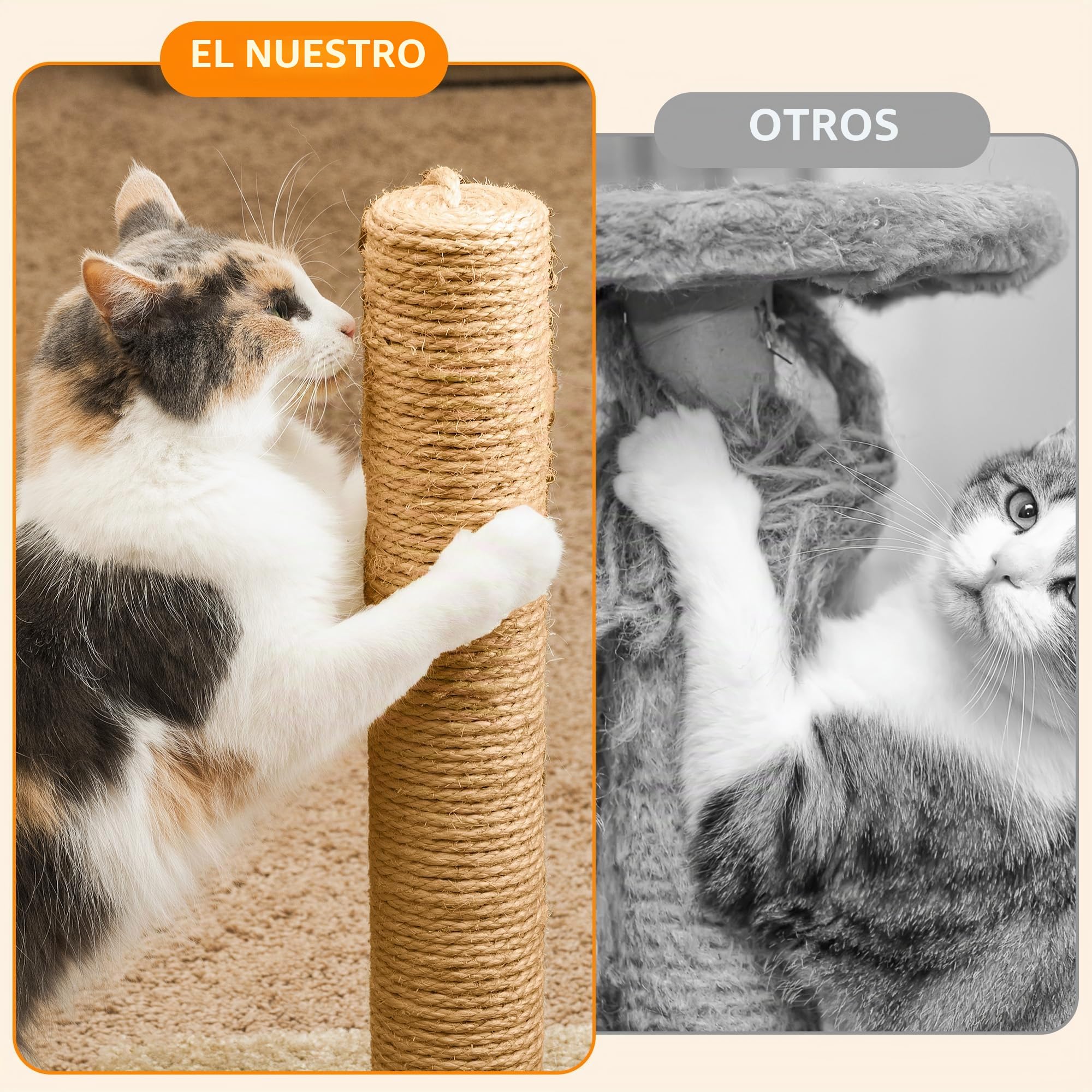 100m Cuerda de Sisal Natural 6mm - para Rascadores de Gatos, Manualidades DIY, Decoración Hogar/jardín - Cuerda de Yute y sisal para Reemplazo (100 m x 6 mm)