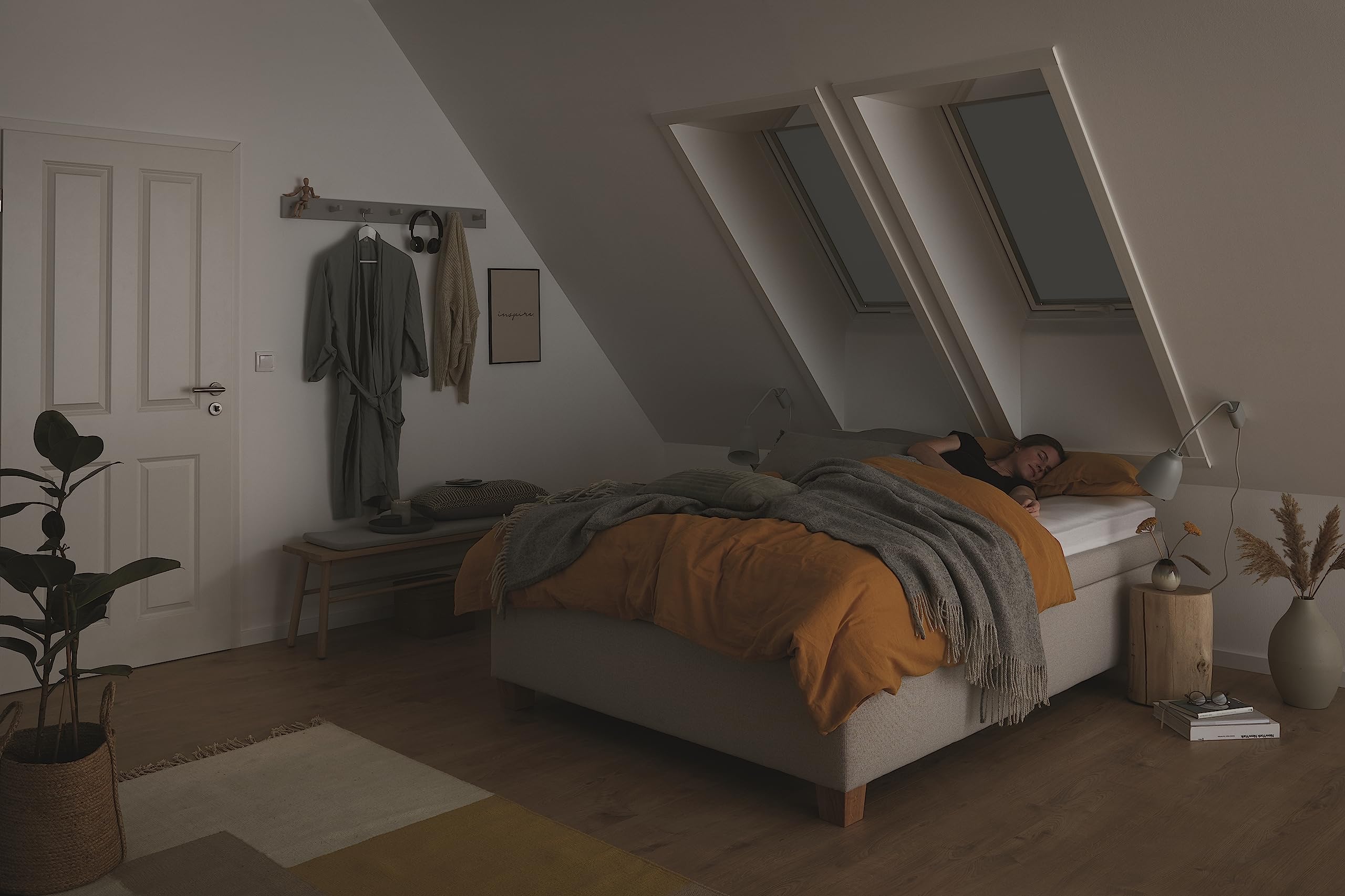 Store d'obscurcissement Roto ZRV Originale - Occultation Presque totale - Rail de Guidage Blanc - Pour la Série Designo R6/R8 i8 et Classic 64/84 - Taille 074/098 | 07/09 - Couleur du tissu Gris Foncé