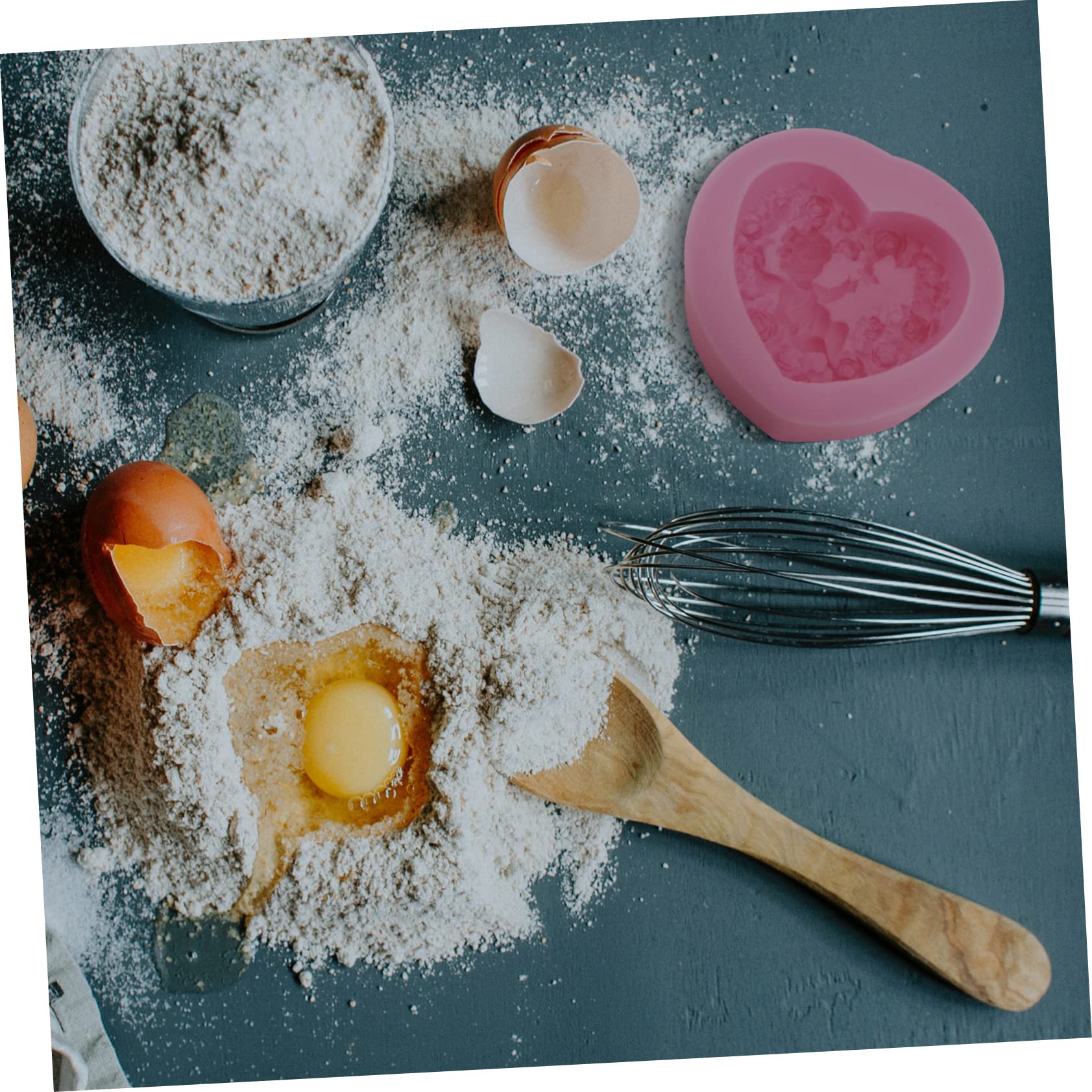 Artibetter Lot De 2 Moules À Gâteaux En Silicone En Forme De Cœur Pour Fondant Chocolat Décoration De Gâteaux Moules À Gâteaux En Forme D'Ange Fournitures De Pâtisserie Outil De