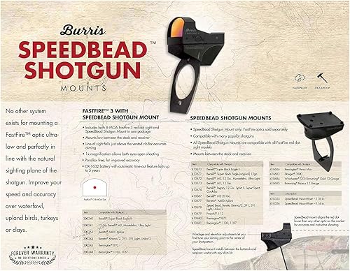 Miniatura 5 de BURRIS SpeedBead Sistema de montaje compacto y ligero resistente al agua Fastfire 3 con mira de pistola de puntos rojos de 8 MOA y montaje SpeedBead