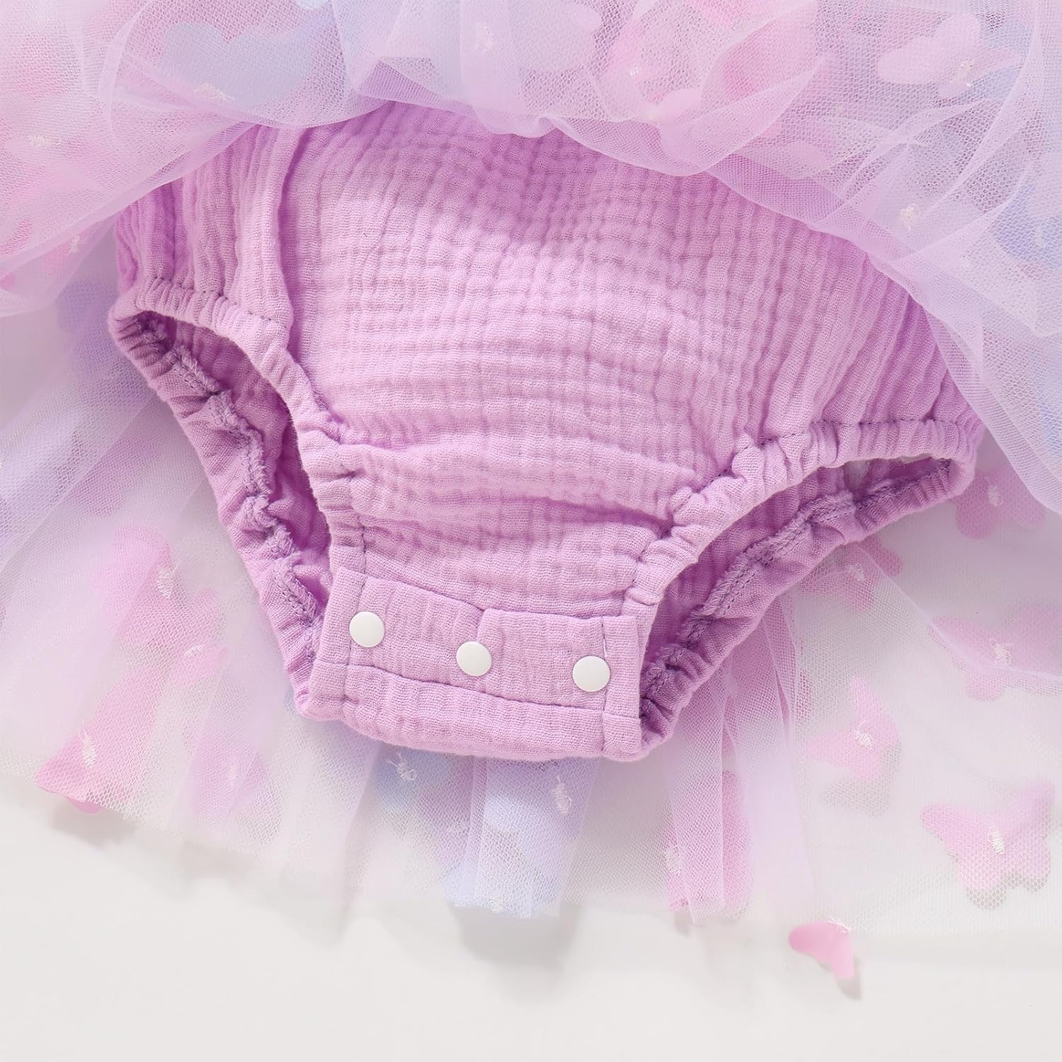 ODASDO Baby Girls First Birthday Outfit Sqaure Neck Ruffle Fly Sleeve Tulle Tutu Romper Dress with Bowknot Headband - Image 6