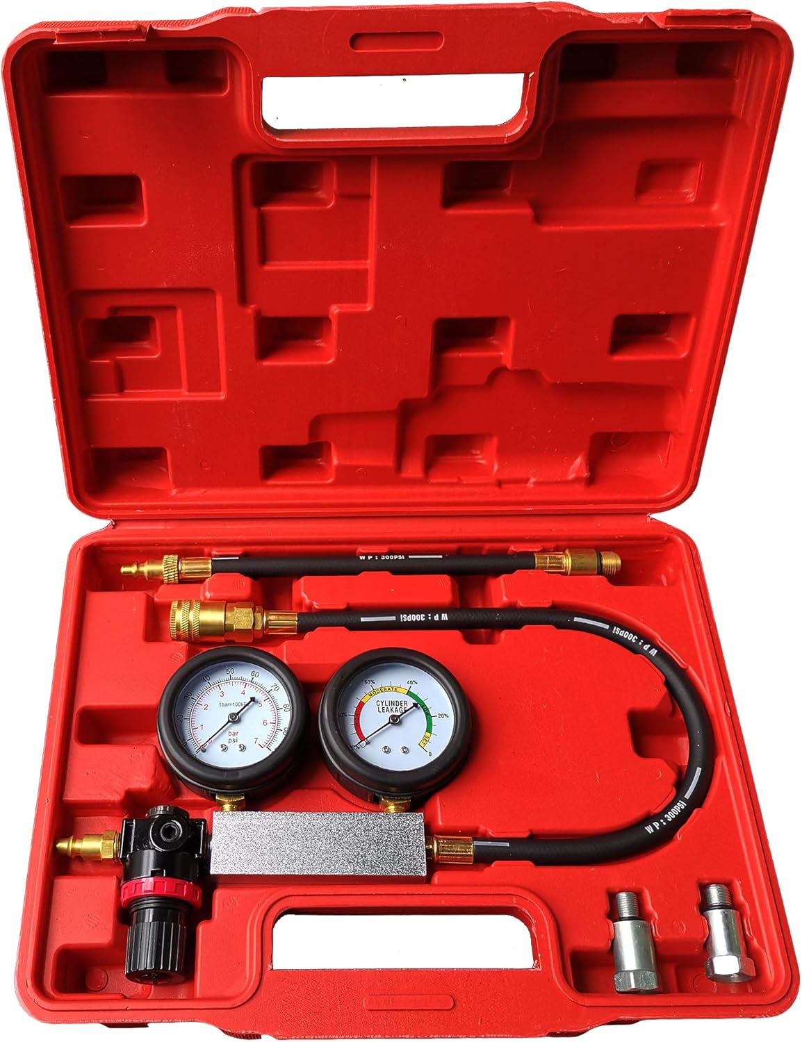 Pressure Sensors 0100PSI Petrol Gas Engine Cylinder Compressor Gauge Meter Cylinder Leak Tester
