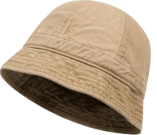 Croogo Sombrero de pescador lavado retro sombrero de playa unisex al aire libre pescador gorra floppy sol safari verano sombrero