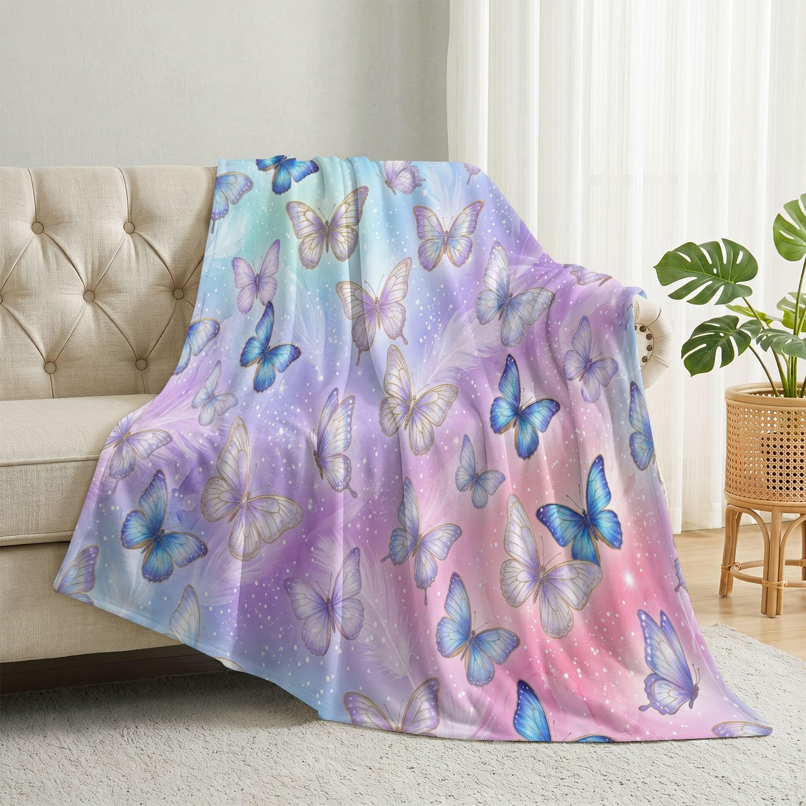 Générique Miękki pled flanelowy, pasuje do nowoczesnego, 150 x 200 cm, wykwintny dziewczęcy pluszowy koc na łóżko, narzuta na sofę, miękki koc dla dorosłych i dzieci, różowy