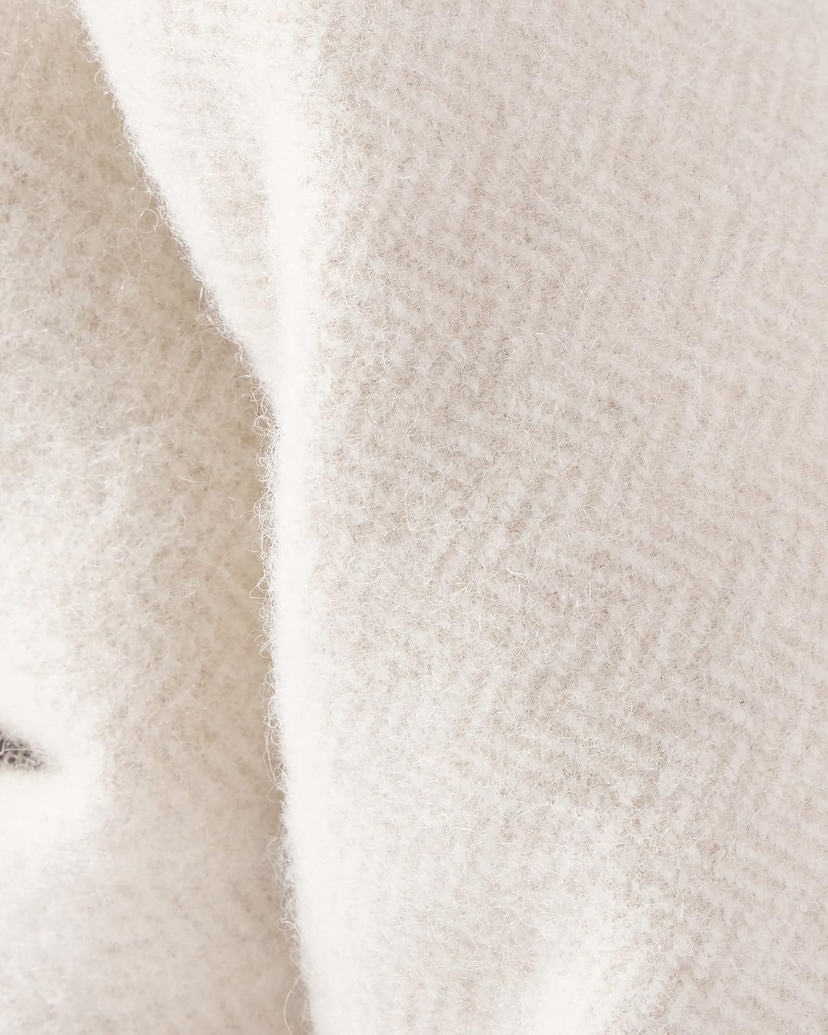 State Cashmere Herringbone Throw Blanket - Soft Accent Blanket for Couch, Sofa & Twin Standard Bed Made with Merino Wool & Cashmere Sourced from Inner Mongolia - (Beige/Ivory, 90"x60")