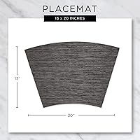 Vista 5 de DII PVC Tabletop Collection Placemat Set, Wedge, 13x20, Gray, 6 Piece