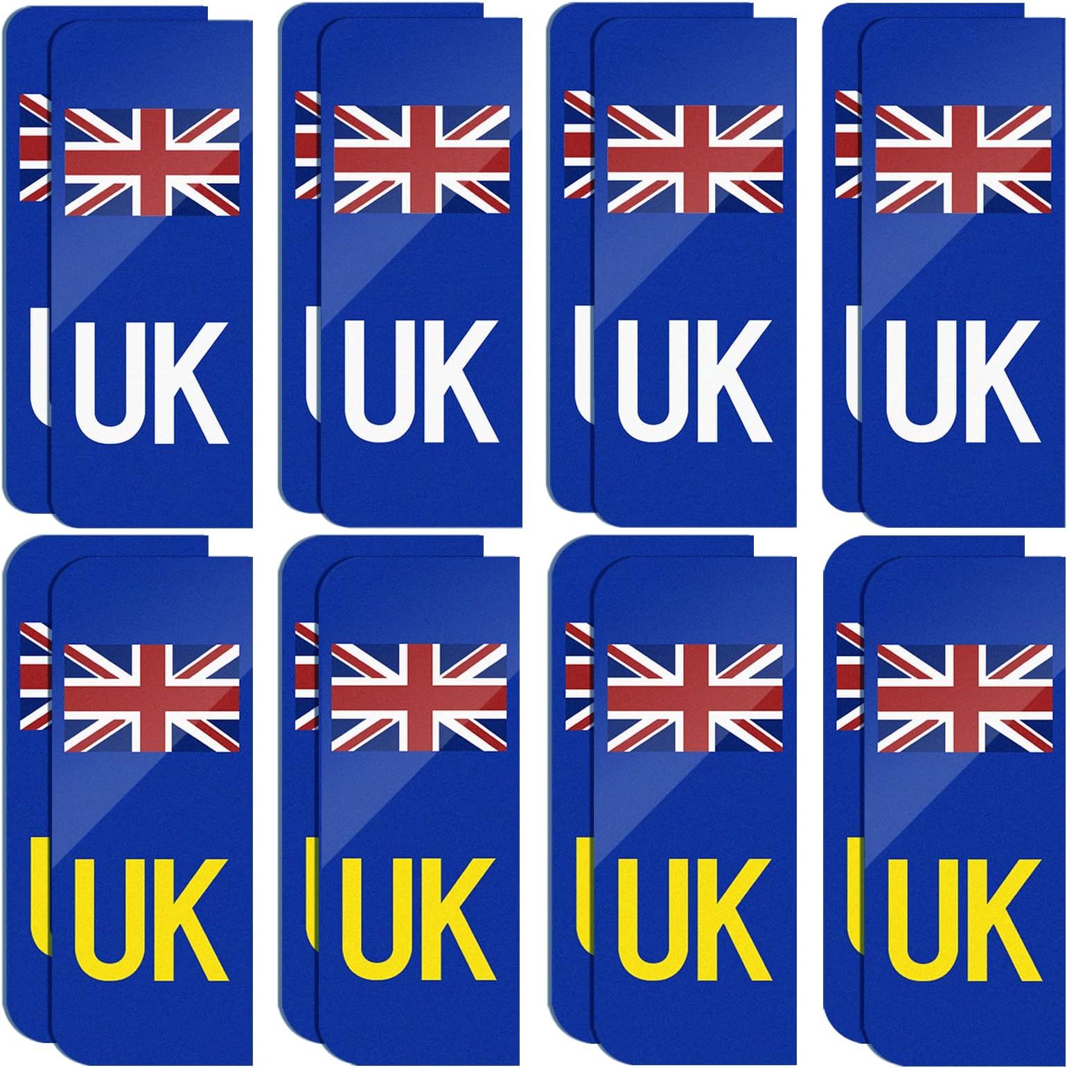Buauty 16 PCS UK Number Plate Stickers for Europe and UK Car Stickers，8
