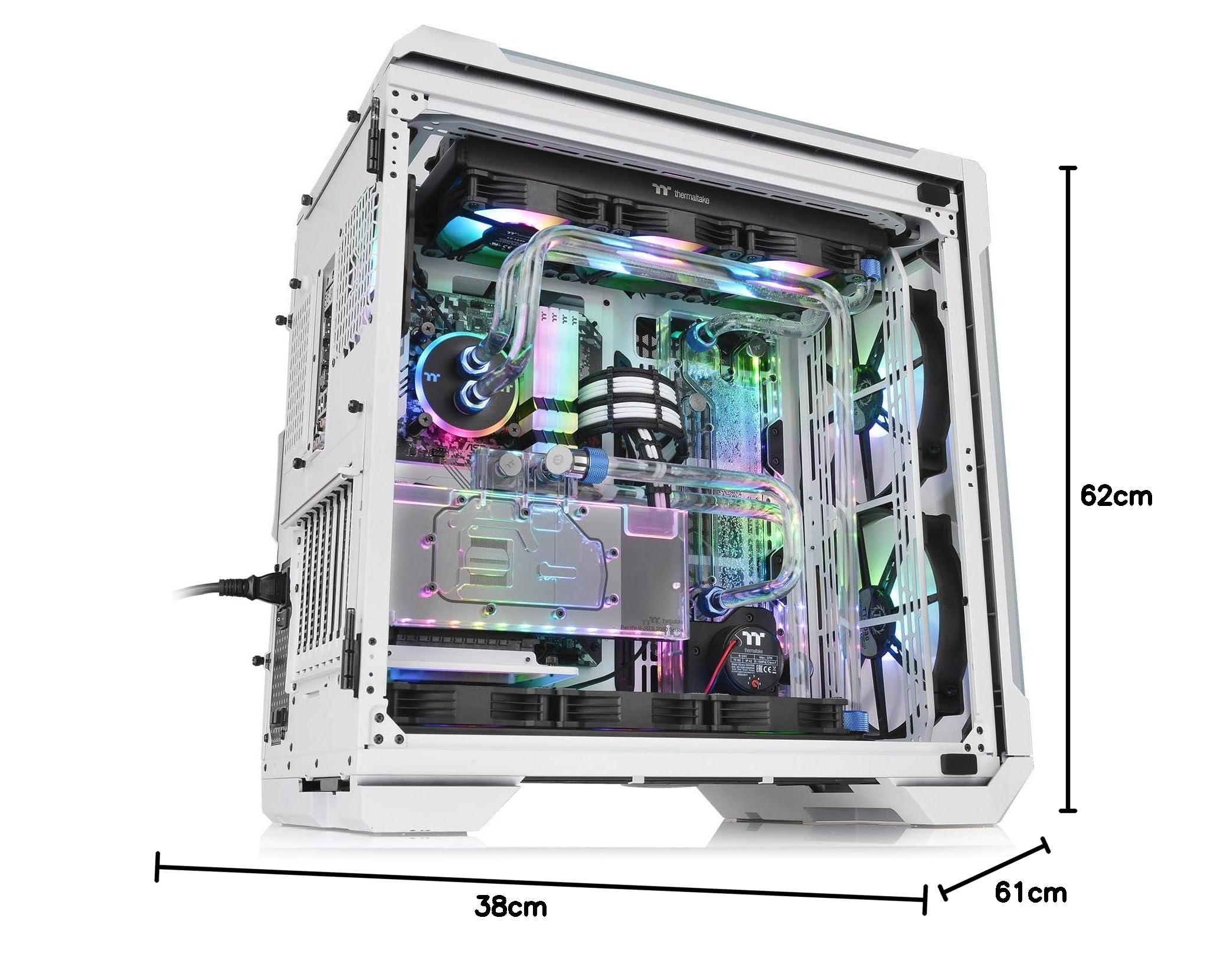 Thermaltake View 51 TG ARGB Edition Snow | PC-Gehäuse | E-ATX-Kompatibel | 2X vorinstallierte 200mm Lüfter | 4mm Tempered Glass | Weiß