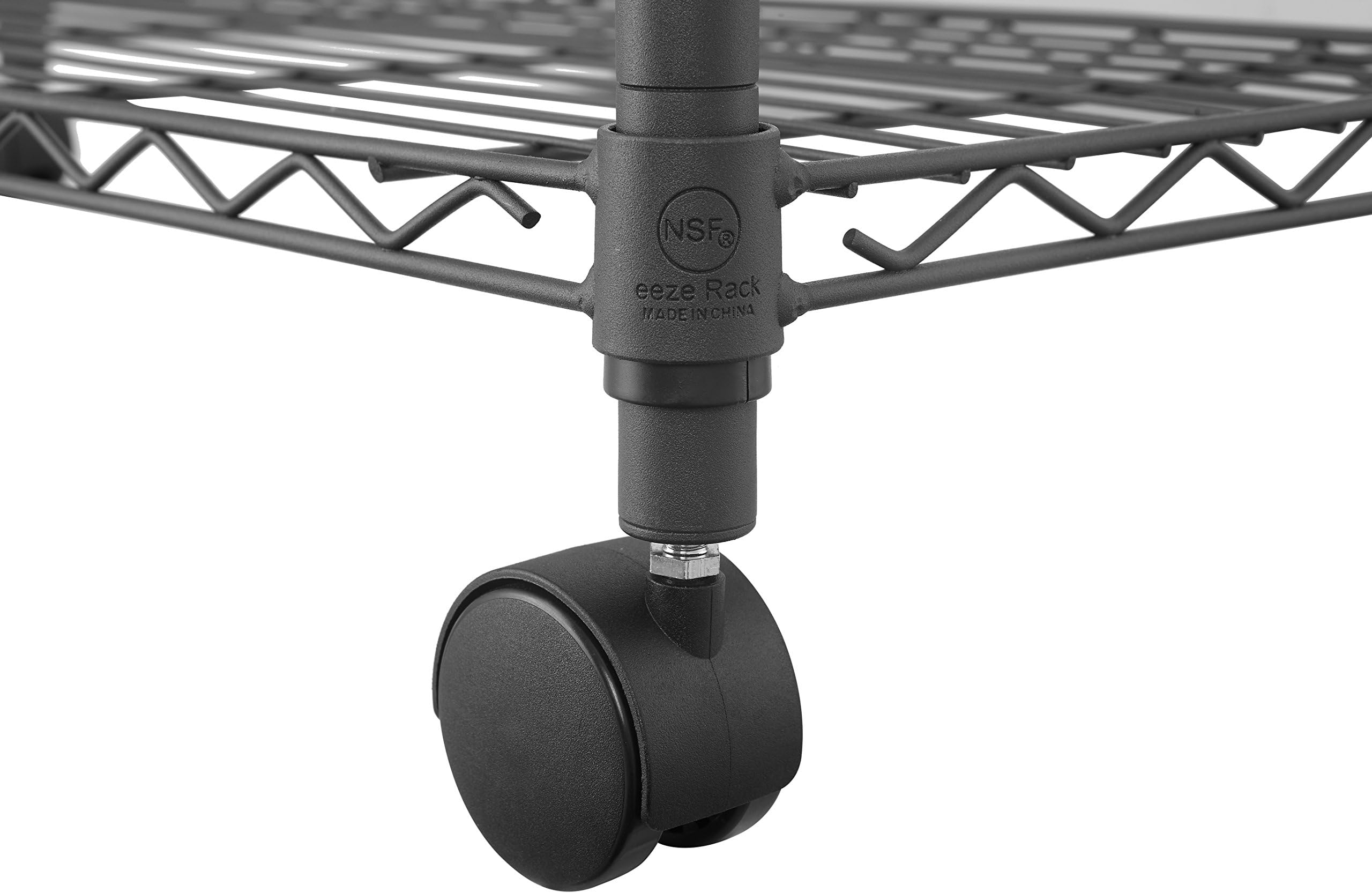 2.4-inch (2.4") Universal Wire Shelving Wheels, NSF Certified, (Set of 4)
