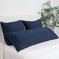 Vista 438 de PHF Fundas de almohada 100% algodón con tejido de gofre de 24 x 24 pulgadas, paquete de 2 fundas cuadradas para decoración elegante del hogar, sin