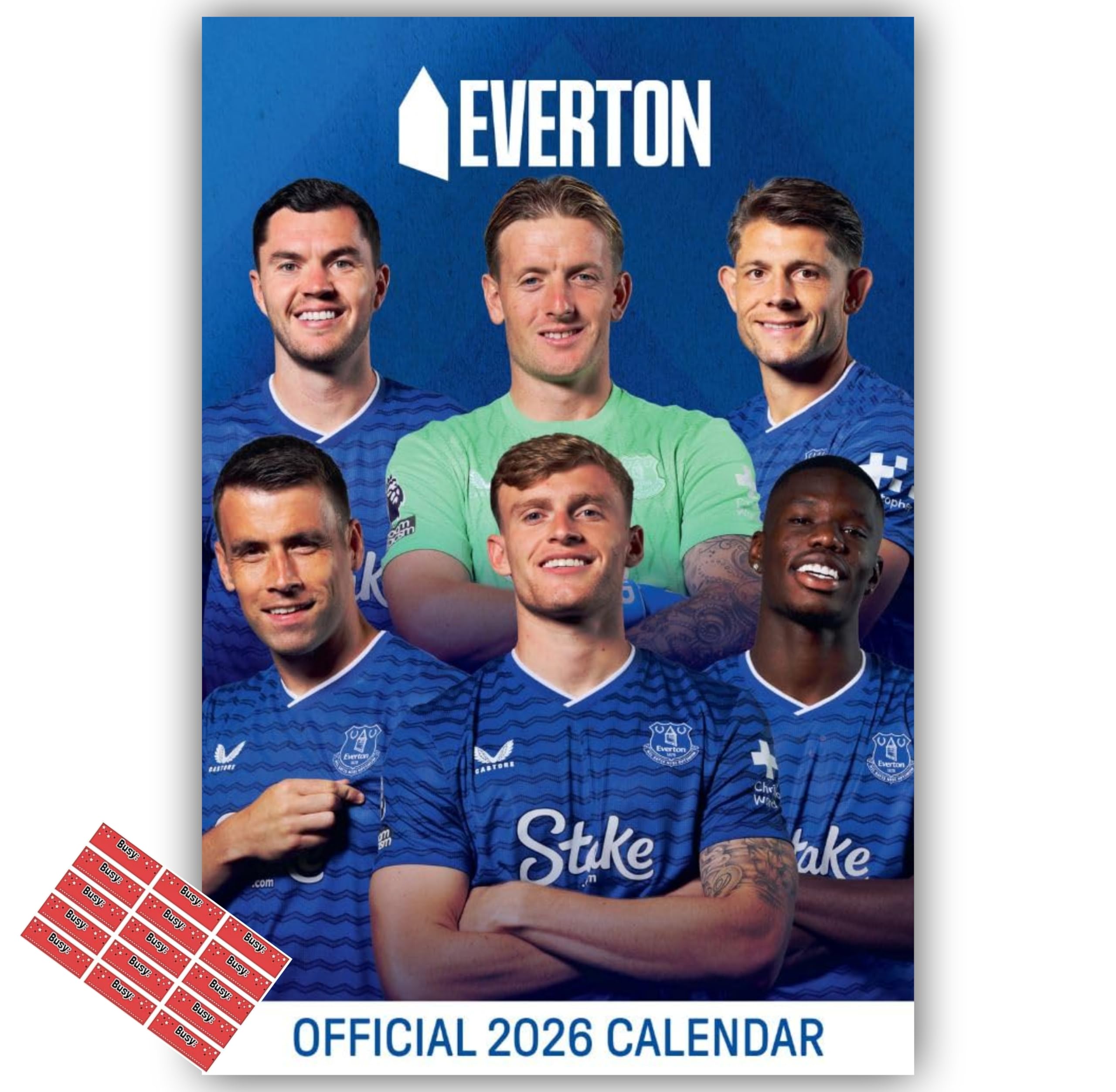 Everton Calendar 2026 A3 Toffees Football Gift Present with FREE Organising Stickers