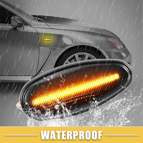 Miniatura 4 de Luz de marcador lateral LED MR522027 MI2570101 Luces de señal de giro delanteras Lámparas para Mitsubishi Outlander 2003-2006 Lente negra Luz LED