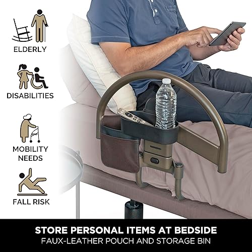 Miniatura 3 de Signature Life Stander Wonder Click - Manija de cama para marcos de cama ajustables de madera, riel de asistencia extraíble para adultos, personas