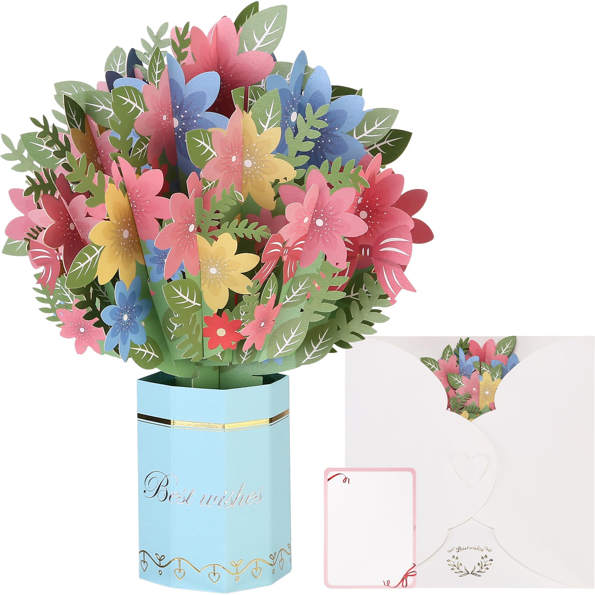Sea Team 3D Pop Up Flower Basket Card - Birthday, Mother's Day