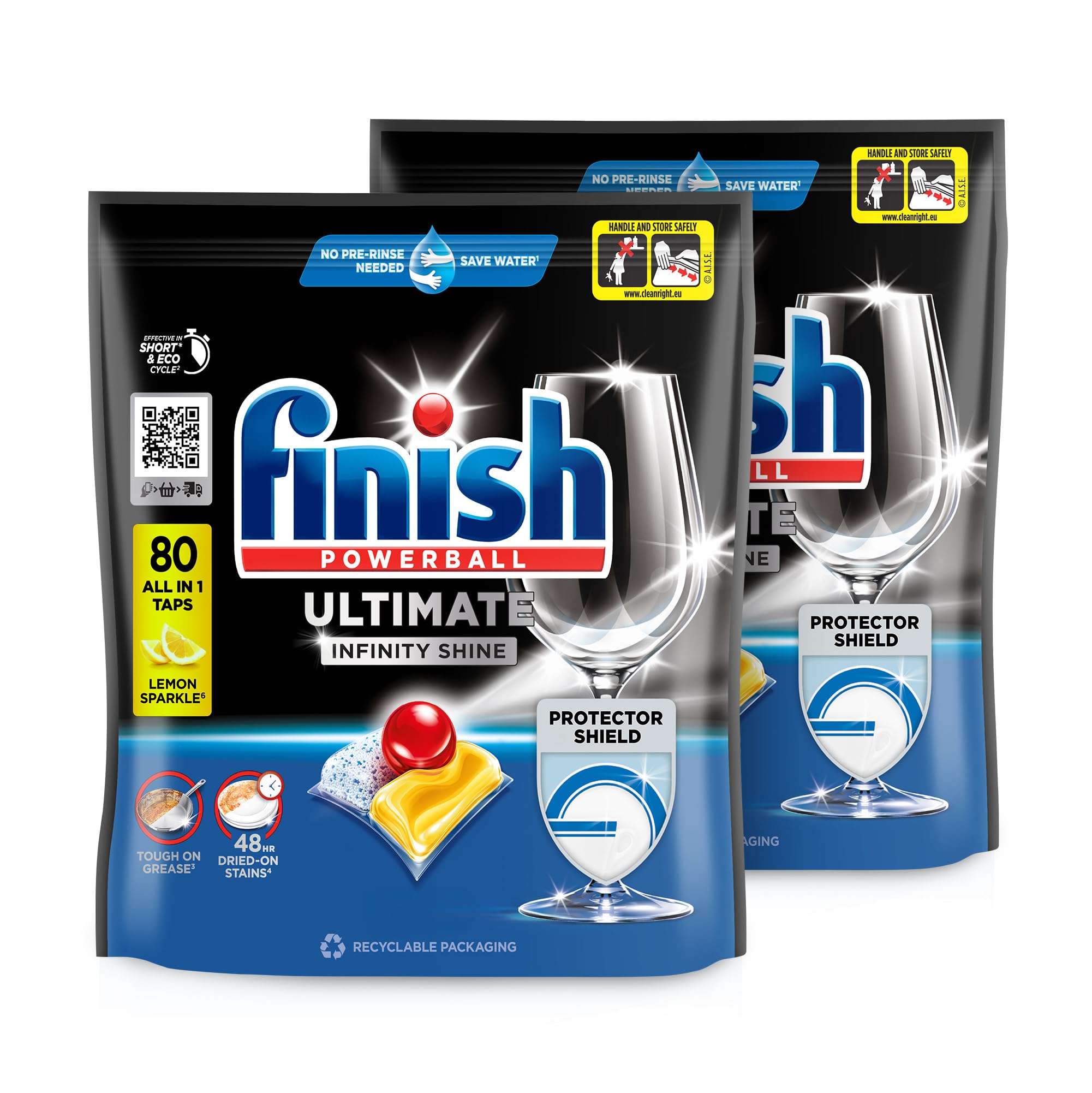 Finish Ultimate Infinity Shine Citrus Spülmaschinentabs, Geschirrspültabs für ultimative Reinigung, Fettlösekraft und Glanz mit Schutzschild, Gigapack mit 160 Tabs