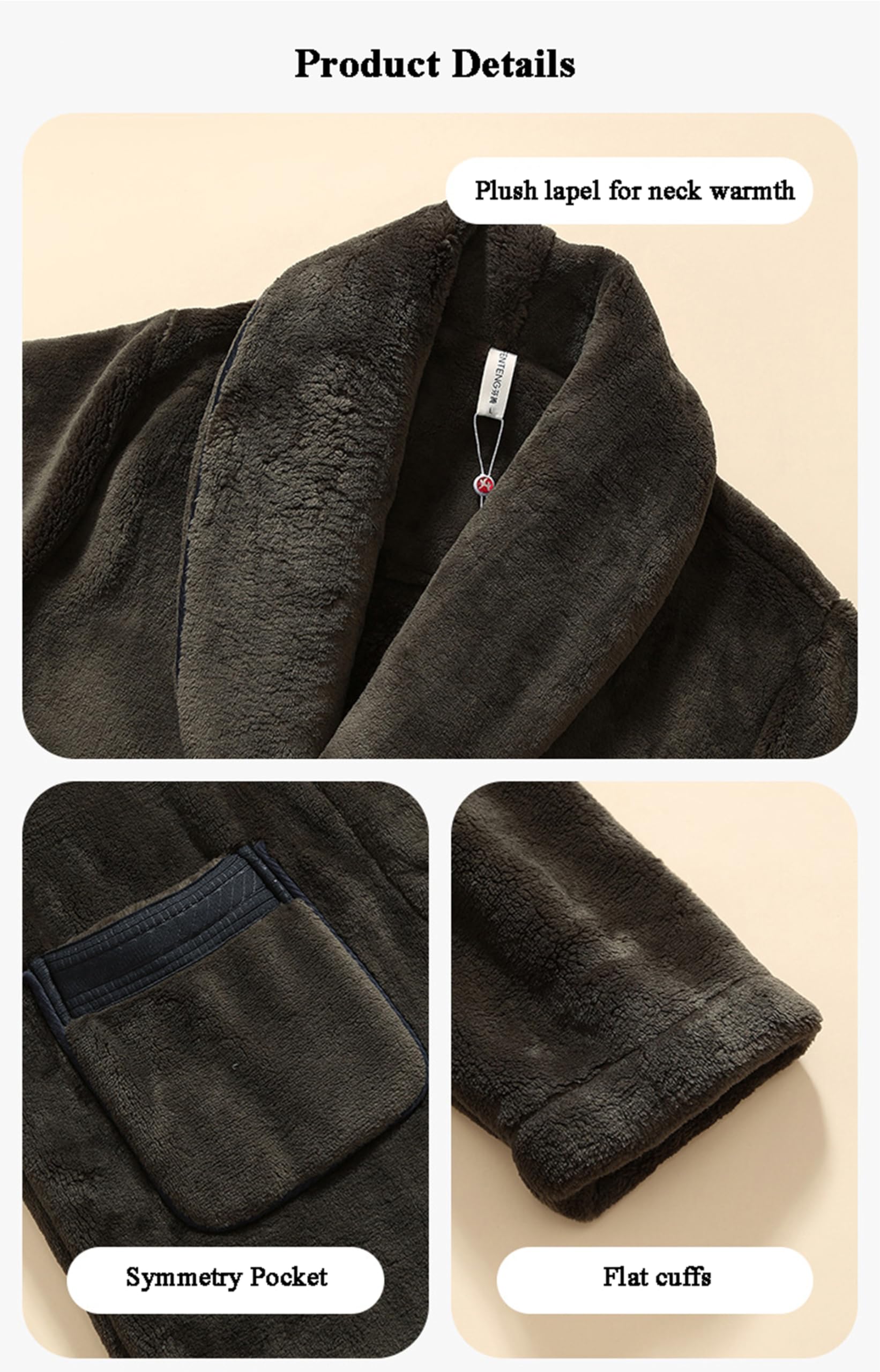Les Pyjamas en Molleton de Corail d'automne et d'hiver épaissis en Molleton pour Hommes Peuvent être portés à l'extérieur,Noble Gray,M