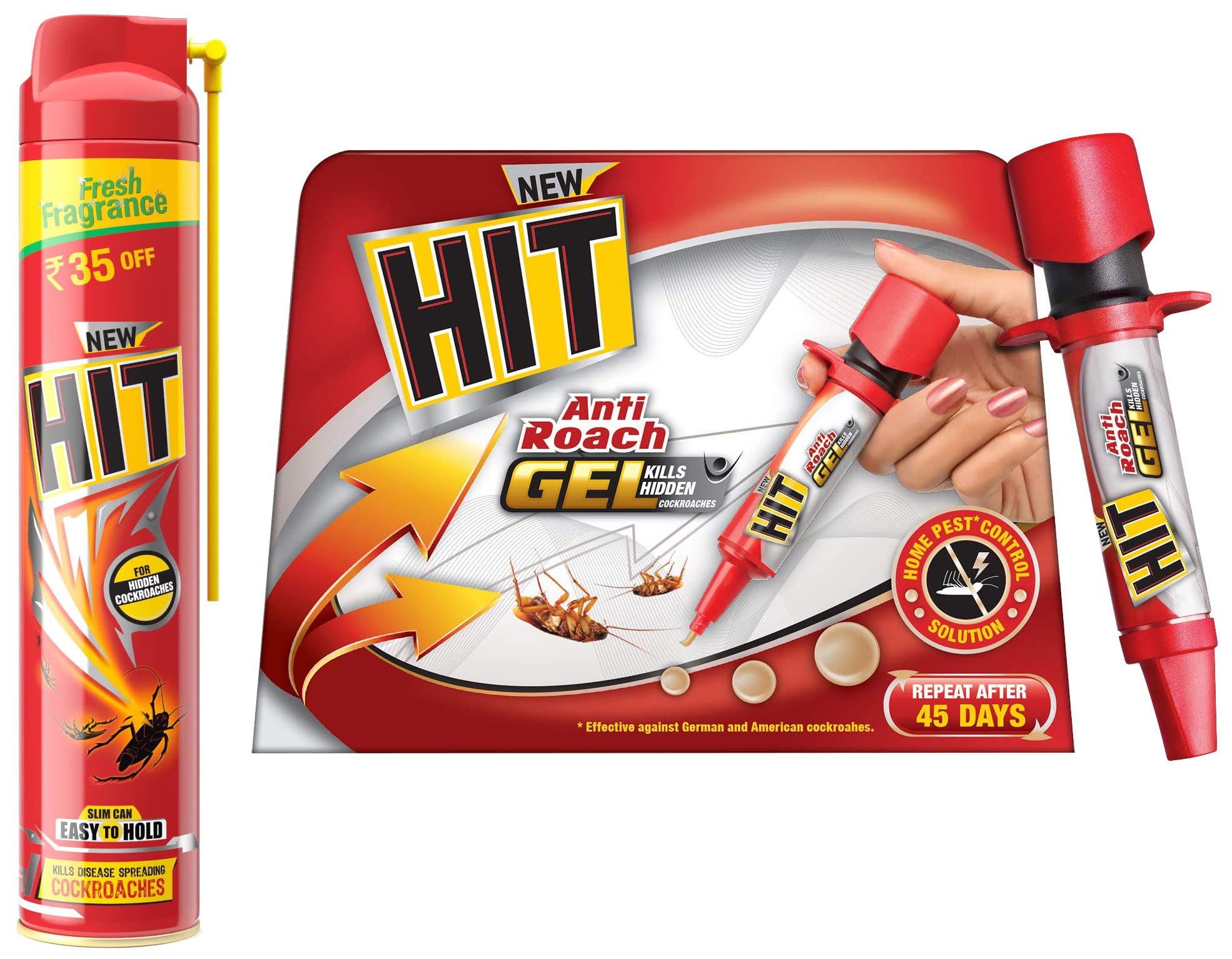 Hit Anti Roach Gel - Cockroach Killer (20G) & Crawling Insect Killer Cockroach Killer Spray (400Ml) | Instant Kill | Deep-Reach Nozzle | Fresh Fragrance, Pack of 1-image-48
