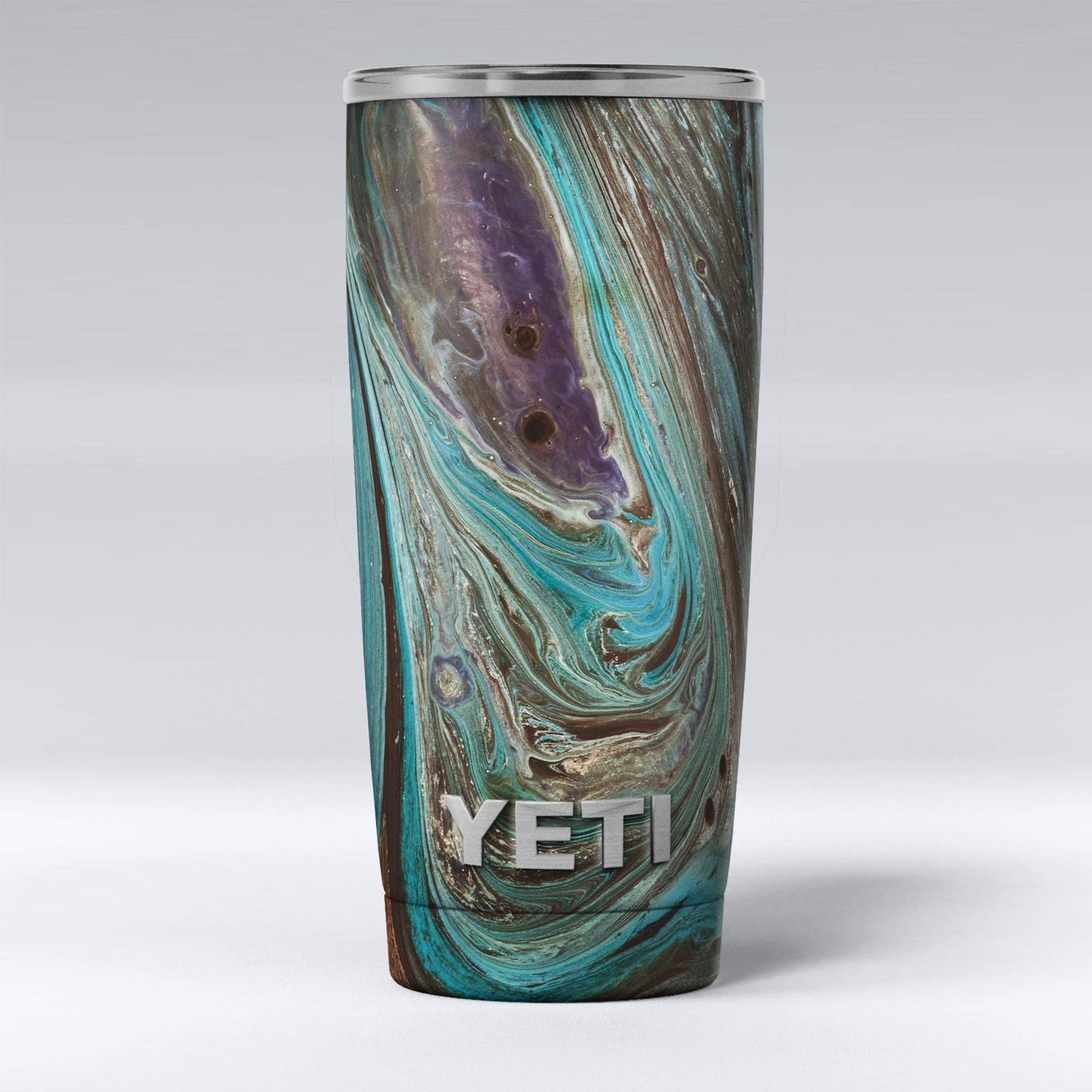 Design Skinz Swirling Dark Acrylic Marble - Skin Decal Vinyl Wrap Kit Compatible with The Yeti Rambler Cooler Tumbler Cups
