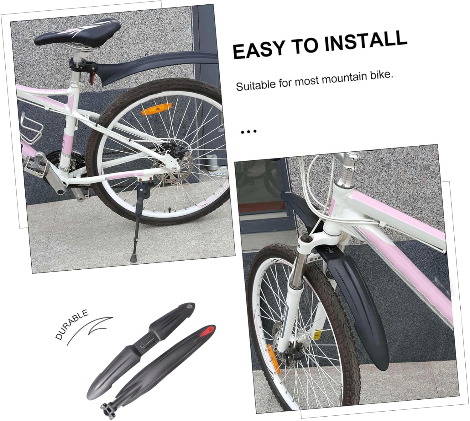 Toyvian Universal Quick Release Mud Guard for Mountain Bike Adjustable Sturdy Black Essential Riding Accessory for-Road Cycling