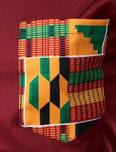 Miniatura 4 de ZEROYAA - Camisas de vestir para hombre, estilo hipster, con diseño gráfico de patchwork tribal africano, ajuste slim, manga larga, botones y cuello