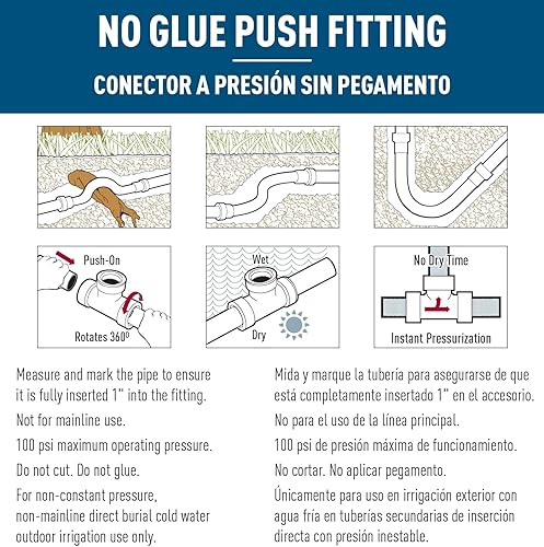 Miniatura 6 de Orbit 35679 Acoplamiento flexible de reparación de PVC de 1 pulgada para tubería de PVC del horario 40