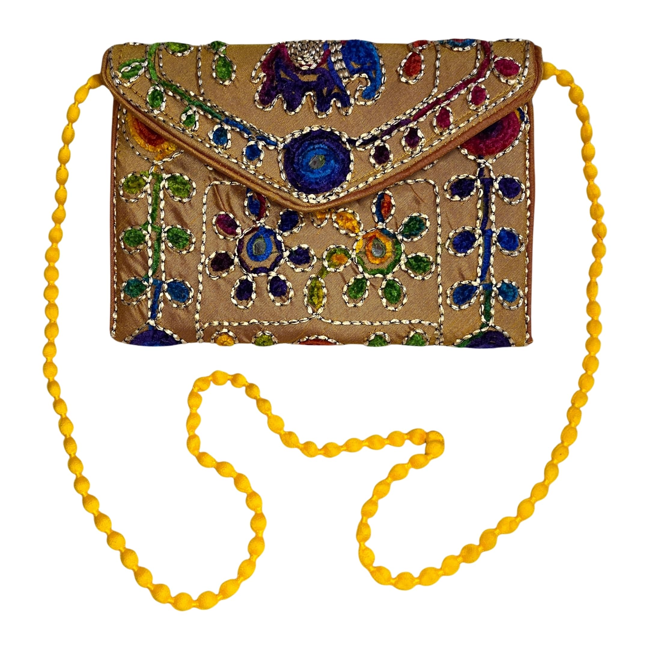 sutliyan Women's Jaipuri Handmade Damru Embroidery Small Sling Bag-picture-34