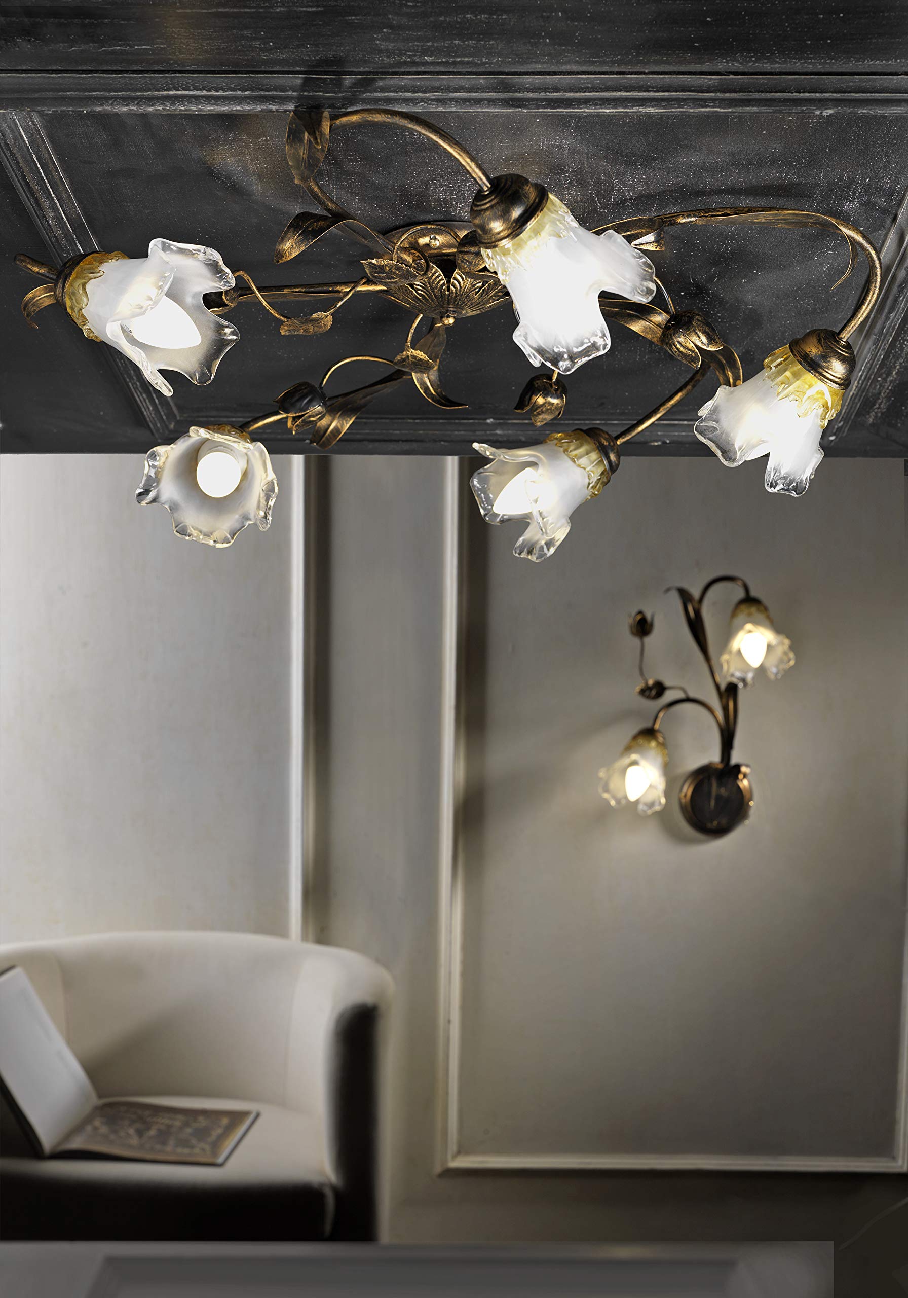 ONLI Lampa ścienna Arianna 1 światło brąz