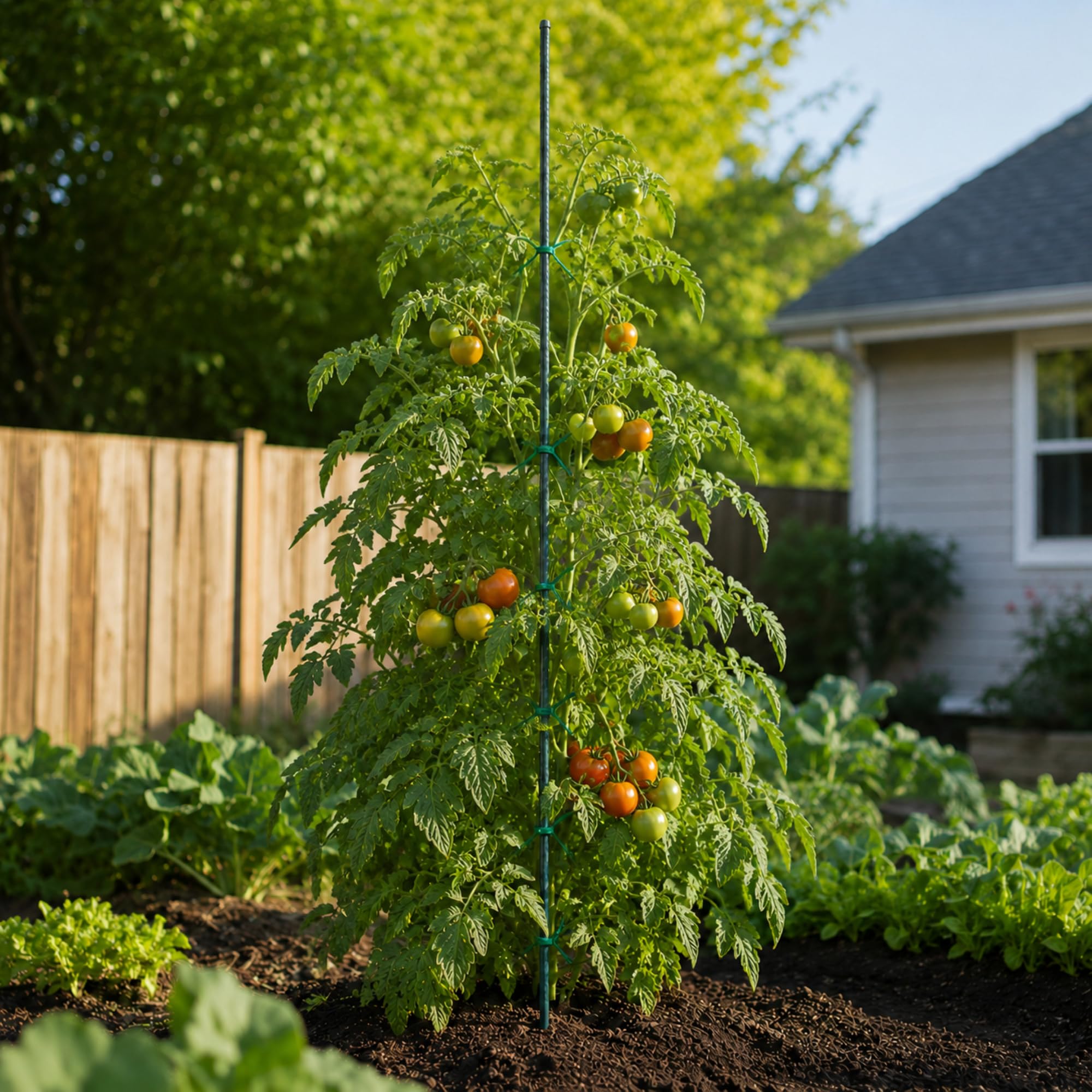KADAX Tutores de Acero Plastificado para Soporte de Plantas Trepadoras, Estacas para Tomateras, Accesorios de Jardín y Huerto (15, 180 cm x 11 mm)