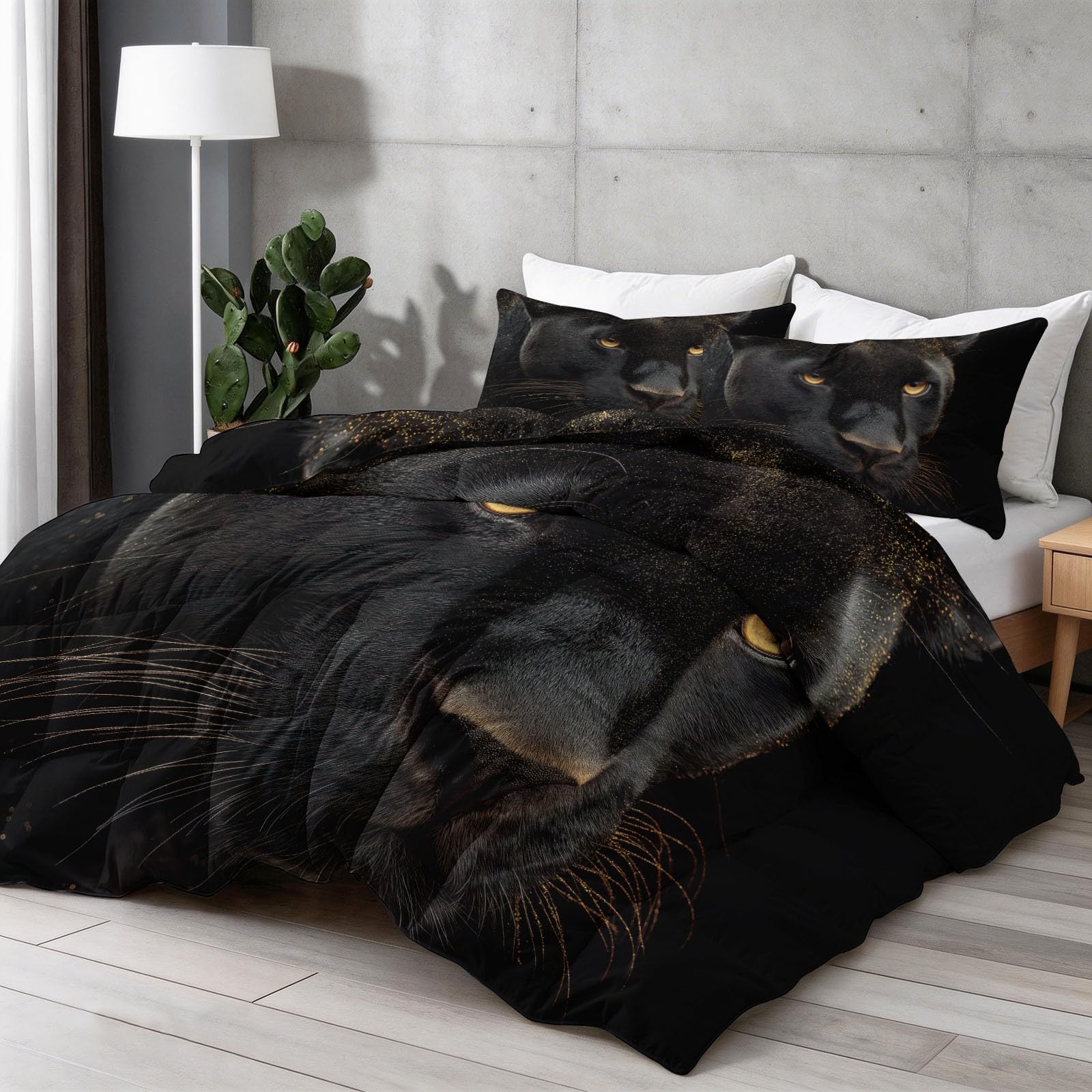 Edredón de verano tamaño individual, lujoso animal de leopardo salvaje gótico oscuro, edredón delgado de 4,5 tog, relleno ligero de 200 g/m², agradable a la piel, 135 x 200 cm, lavable a máquina, para