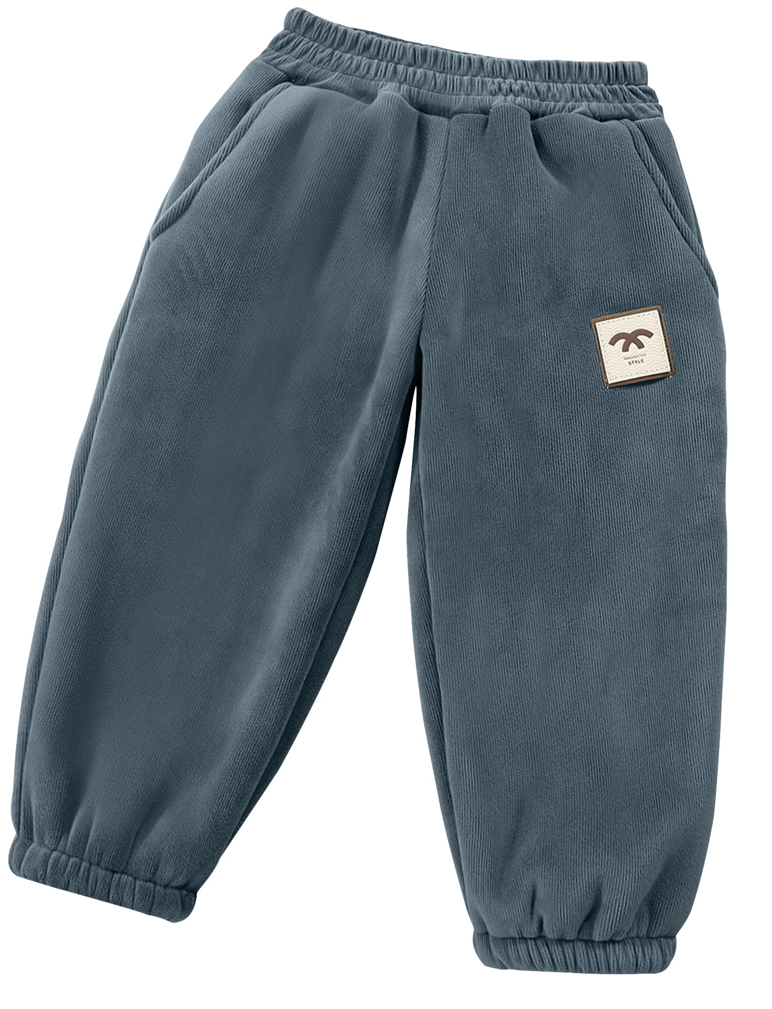 Pantalones térmicos para niños con forro polar grueso y cintura elástica cómoda 7