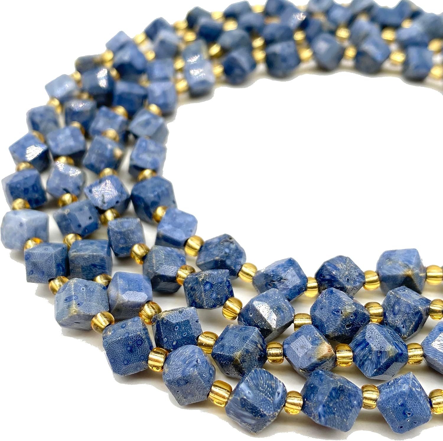 ABCGEMS Indonesian Blue Sponge Coral Beads (A Revolutionary