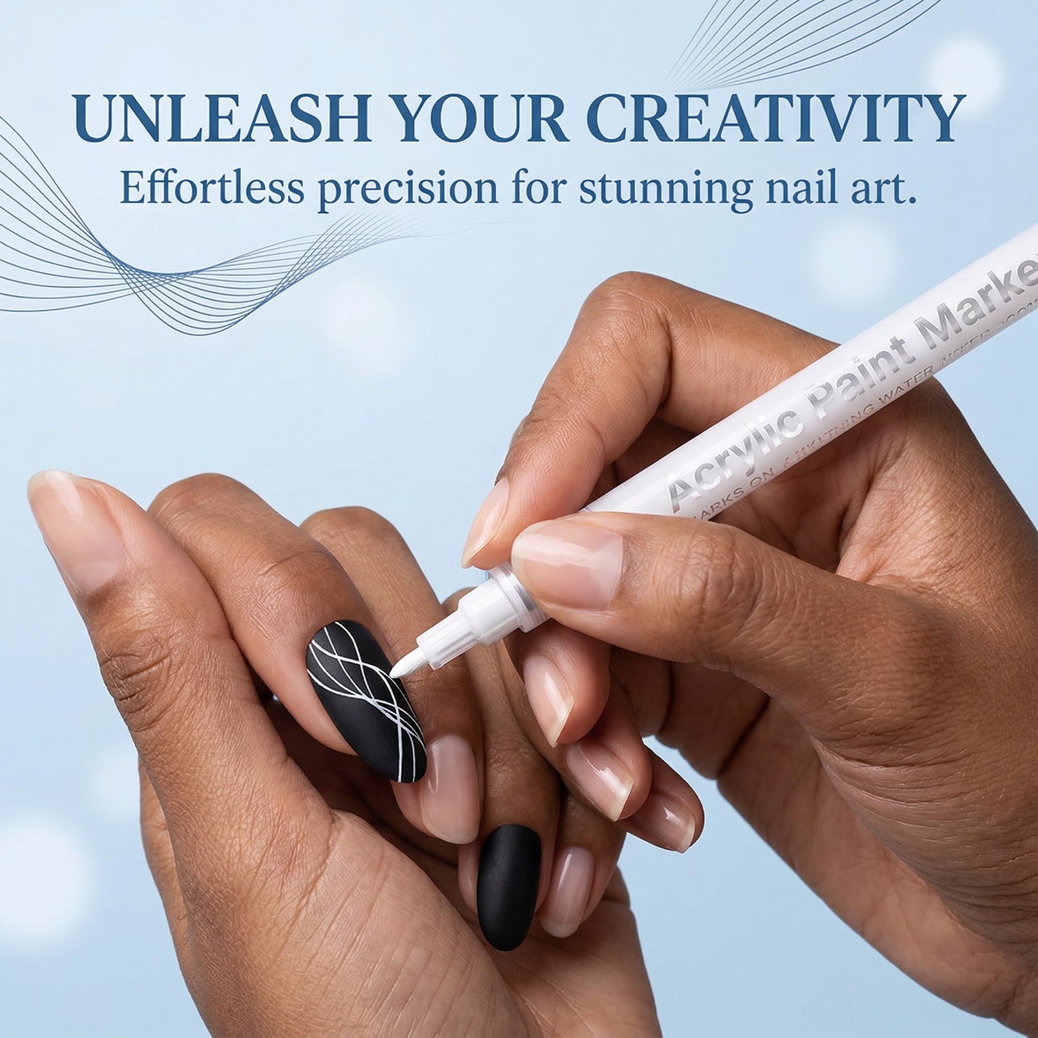 2 Pezzi French Nails - Penna Bianca Per Unghie Creativa, Set Di Unghie In Gel E Manicure, Penna Francese Di Precisione Per Nail Art