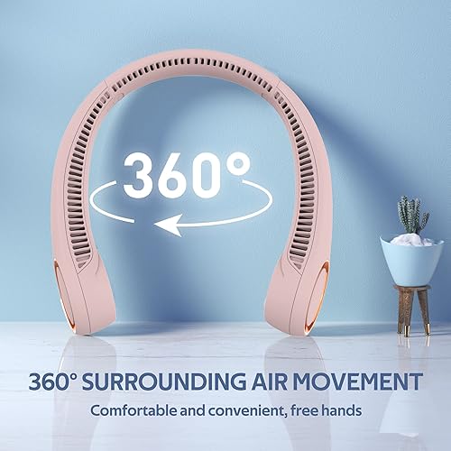 Miniatura 2 de Ventilador de cuello portátil, ventilador sin aspas manos libres, ventilador personal de enfriamiento de 360, ventilador silencioso portátil para