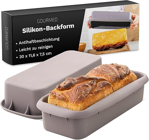 Molde rectangular de silicona para plumcake de 11 34 pulgadas, molde rectangular para horno, tamaño grande con capacidad de masa de harina de 2.2