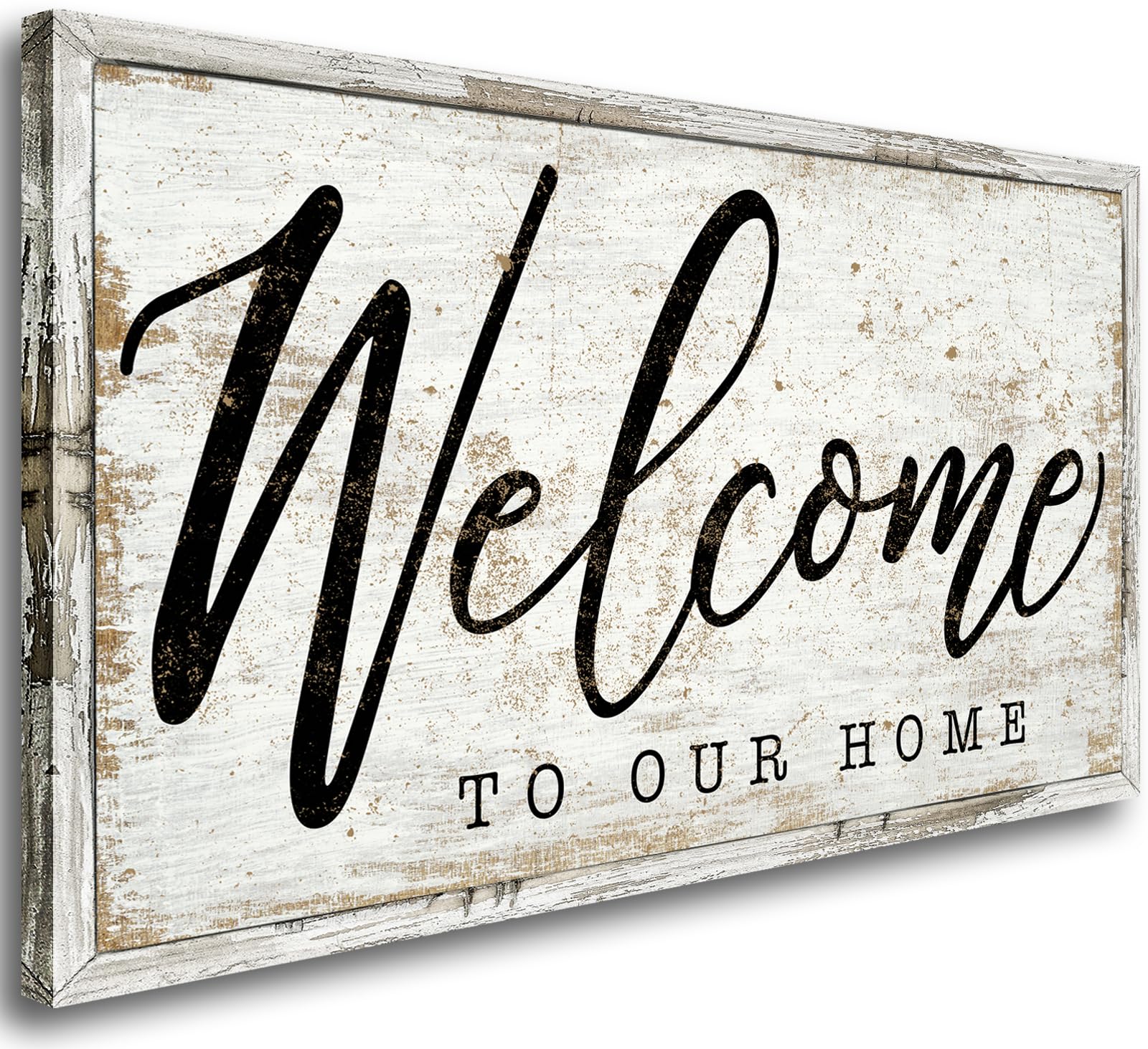 Canvas Wall Art for Living Room|Welcome to Our Home|Welcome Wall Decor for Entryway|Welcome Signs for Home Decor|Rustic Farmhouse Canvas Prints Wall Pictures Painting Framed Artwork Ready to Hang 20"x40"