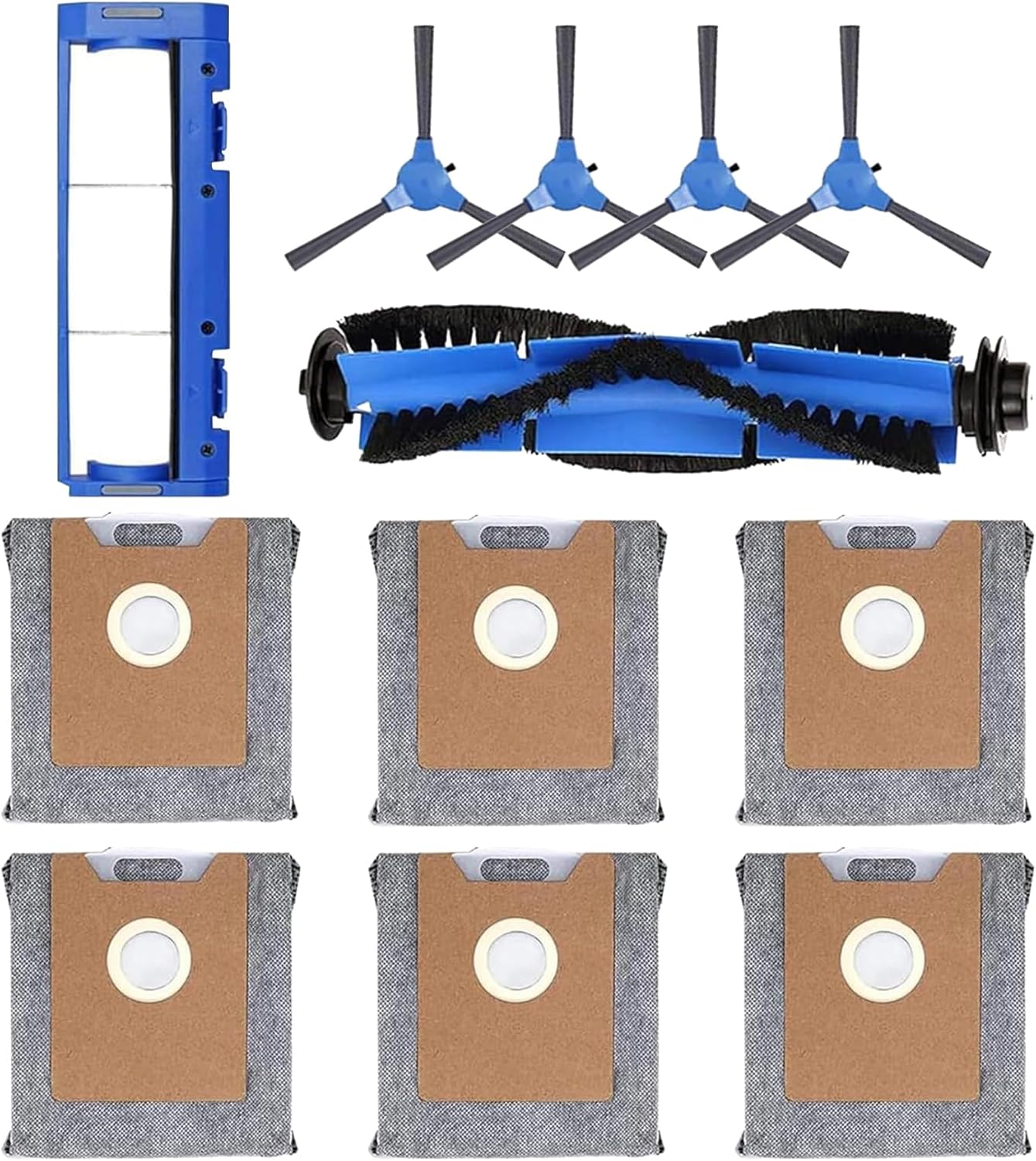 Unikstone Replacement Parts Compatible with eufy Robovac Clean G35+ G40+ G40 Hybrid Accessory Kits with 6 Pack Dust Bag, 4 Side Brushes, 1 Roller Brush, 1 Brush Guard