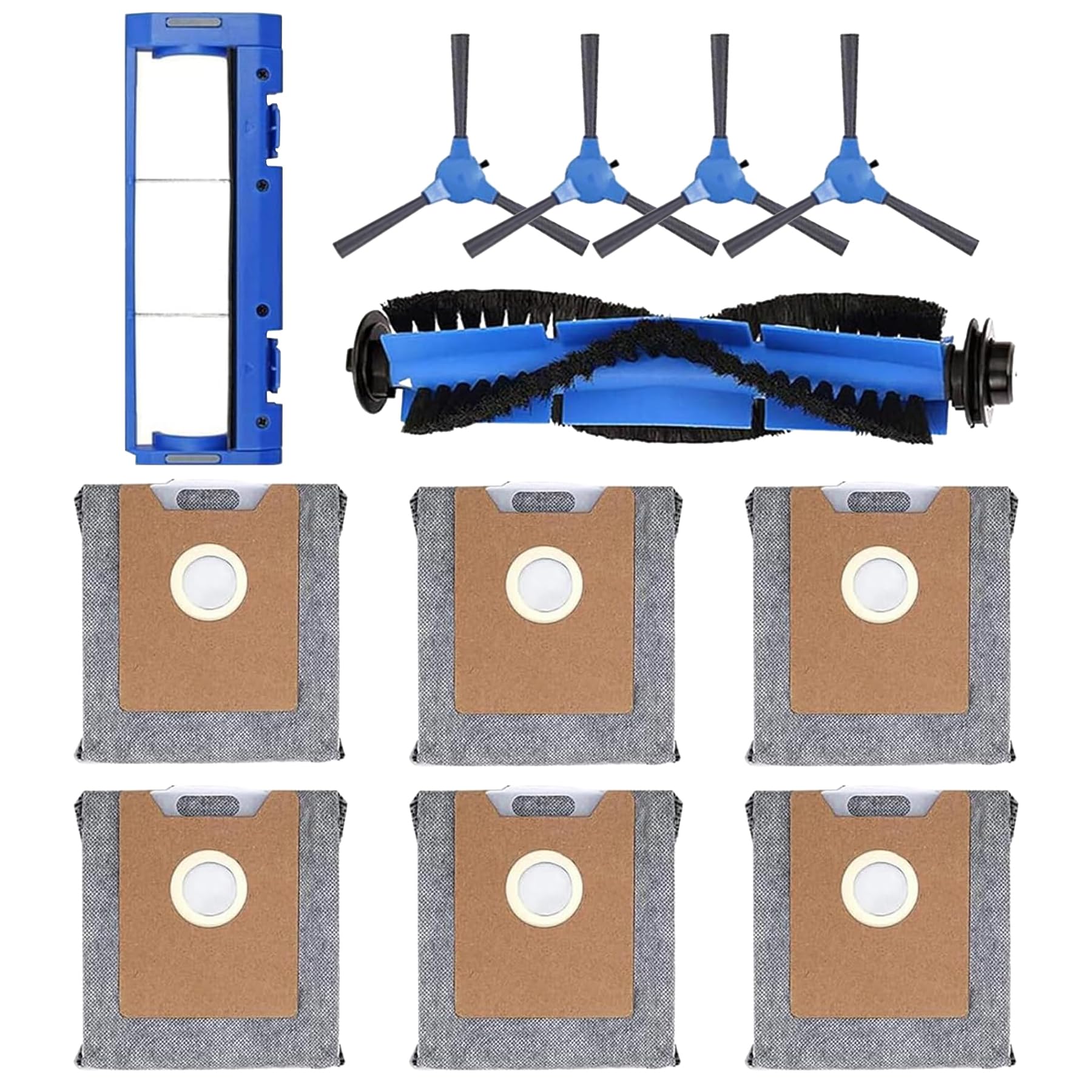 Unikstone Replacement Parts Compatible with eufy Robovac Clean G35+ G40+ G40 Hybrid Accessory Kits with 6 Pack Dust Bag, 4 Side Brushes, 1 Roller Brush, 1 Brush Guard