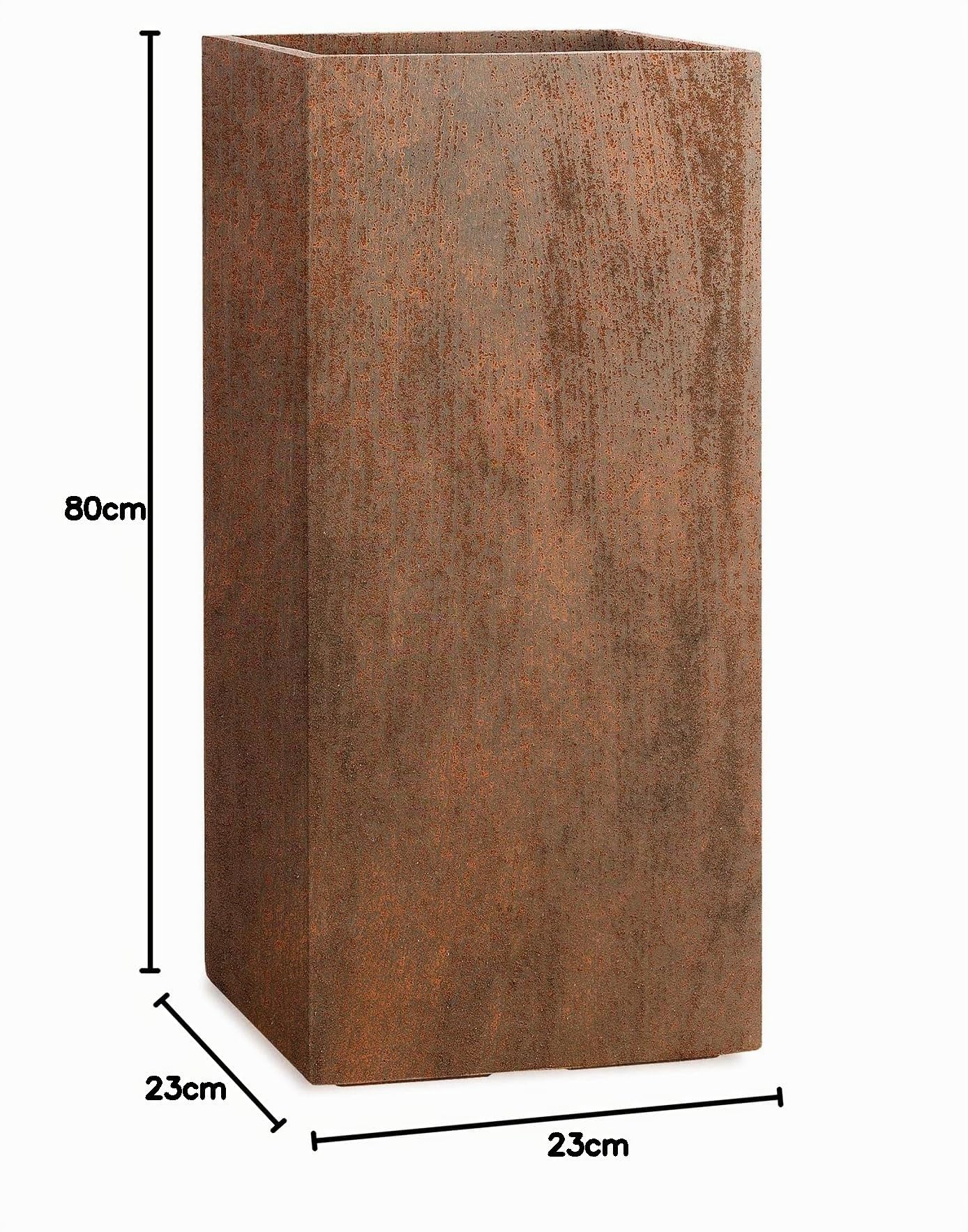 Pflanzwerk® Fioriera Vaso per Fiori Portavaso Tower Ruggine Marrone 80x40x40cm *Resistente al Gelo* *Protezione UV* *Europea di qualità*